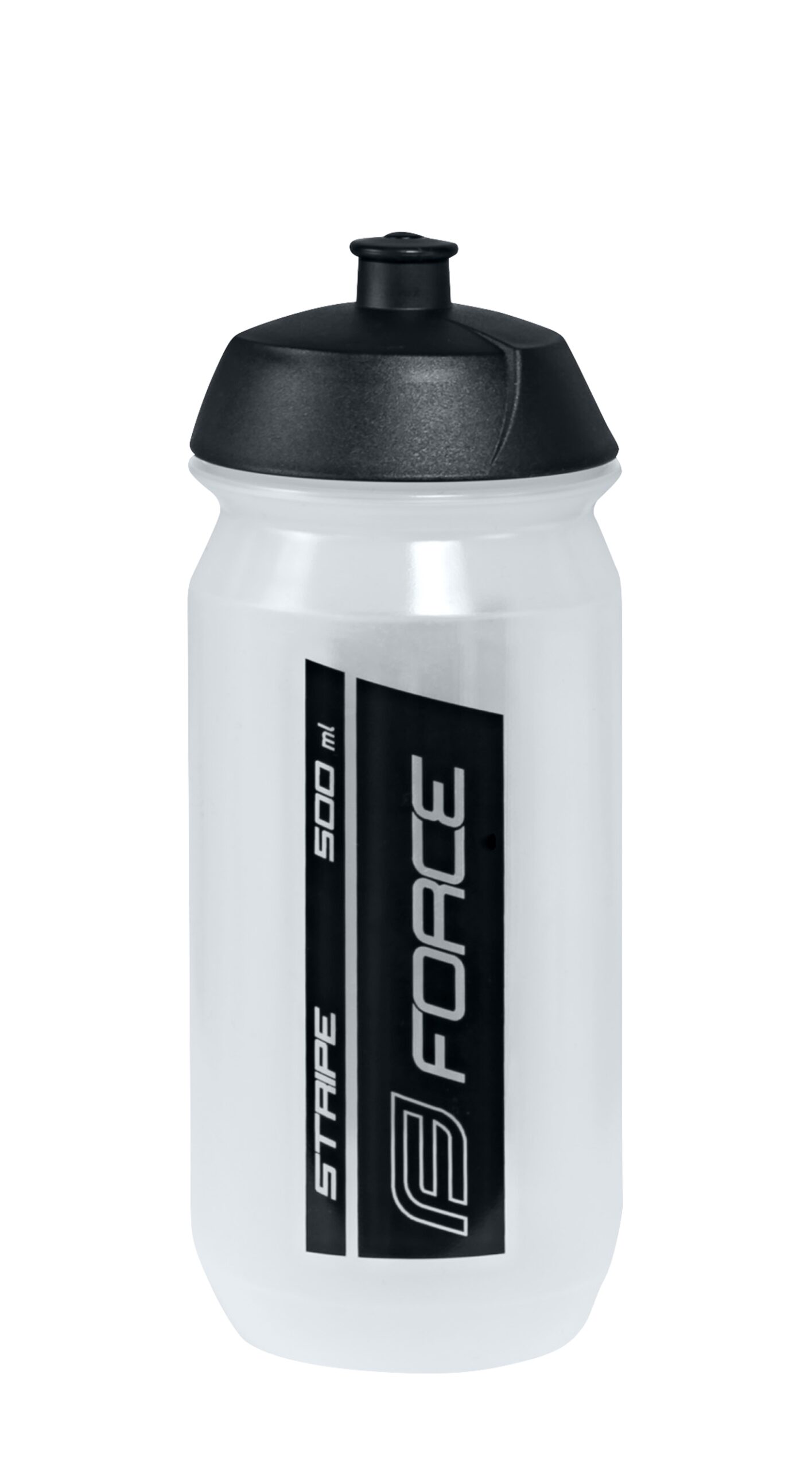 bottle FORCE STRIPE 0,5 l, transparent-black