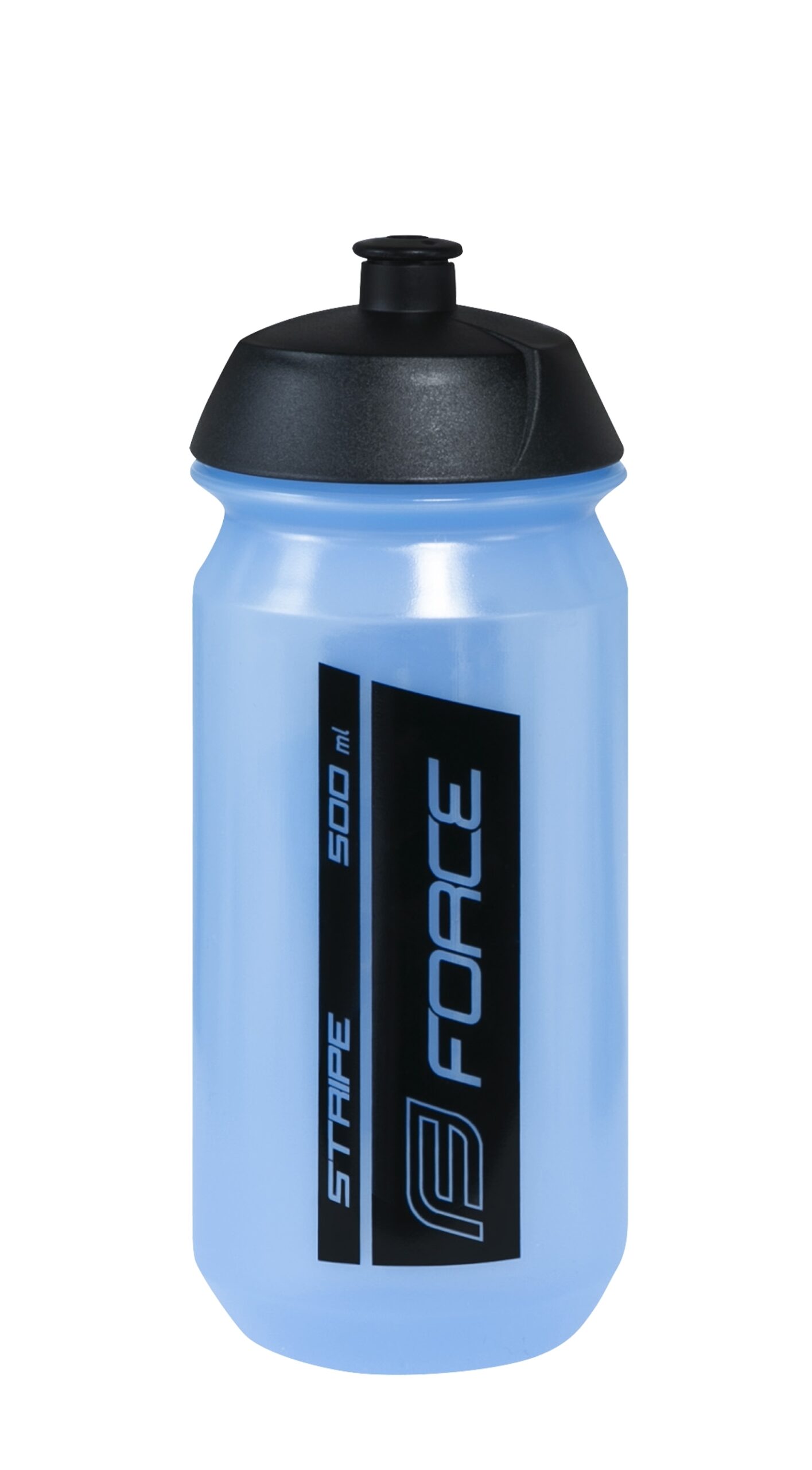 bottle FORCE STRIPE 0,5 l, transparent blue-black