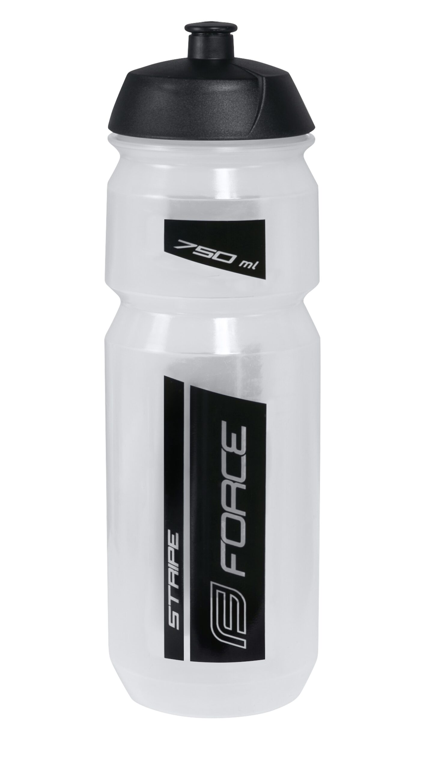 bottle FORCE STRIPE 0,75 l, transparent-black