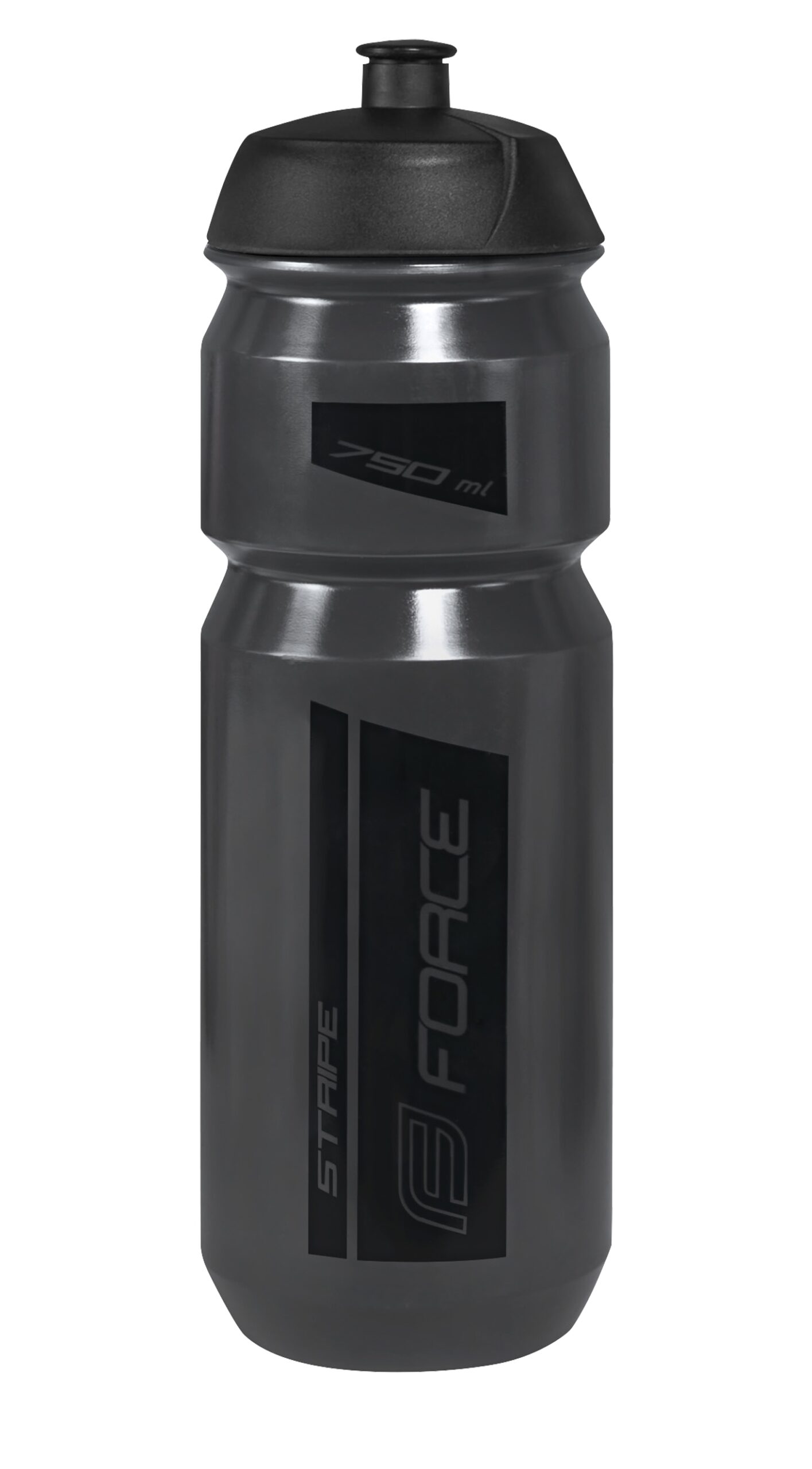 bottle FORCE STRIPE 0,75 l, transparent dark grey