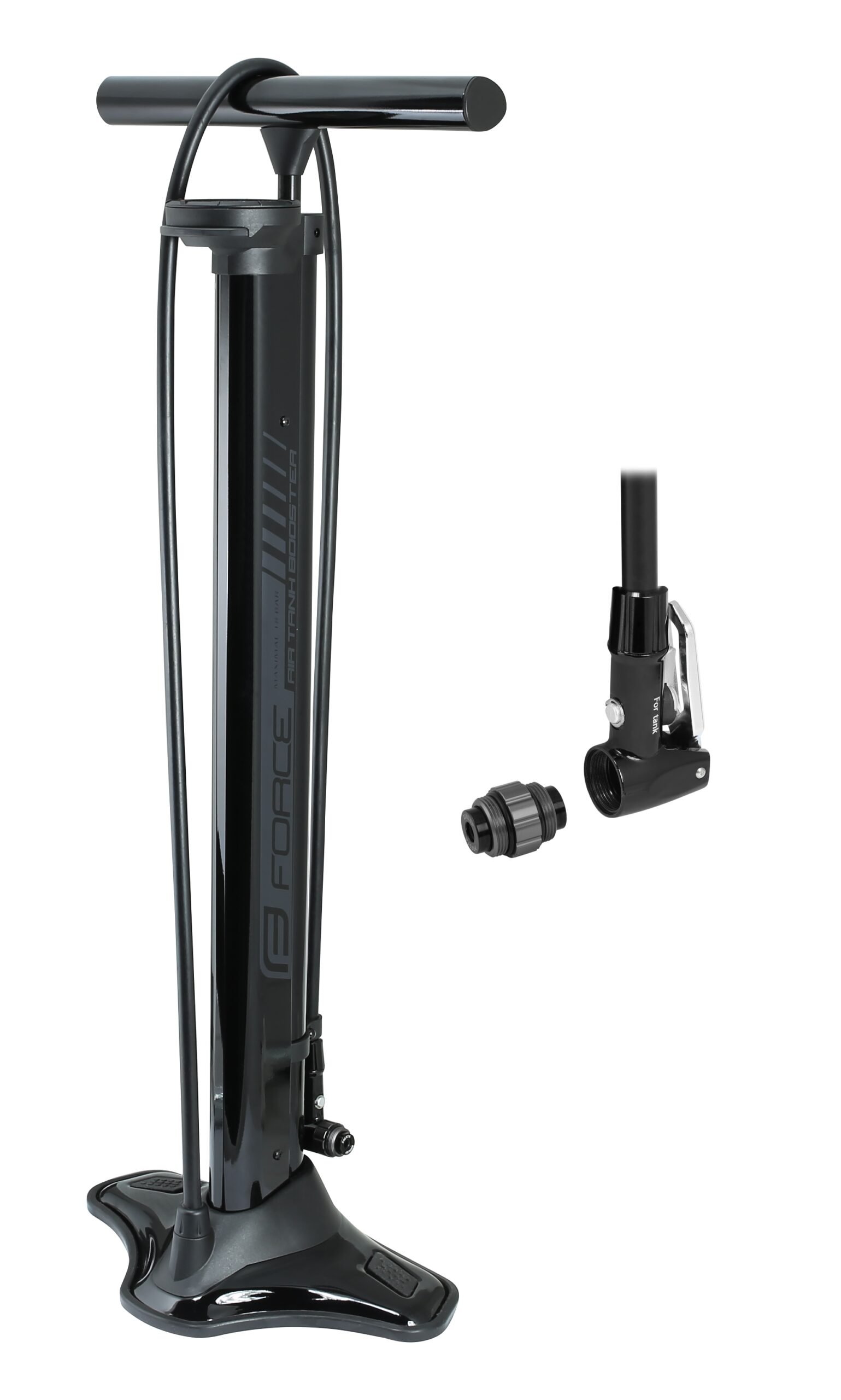 floor pump FORCE AIR TANK BOOSTER 18 bar, black