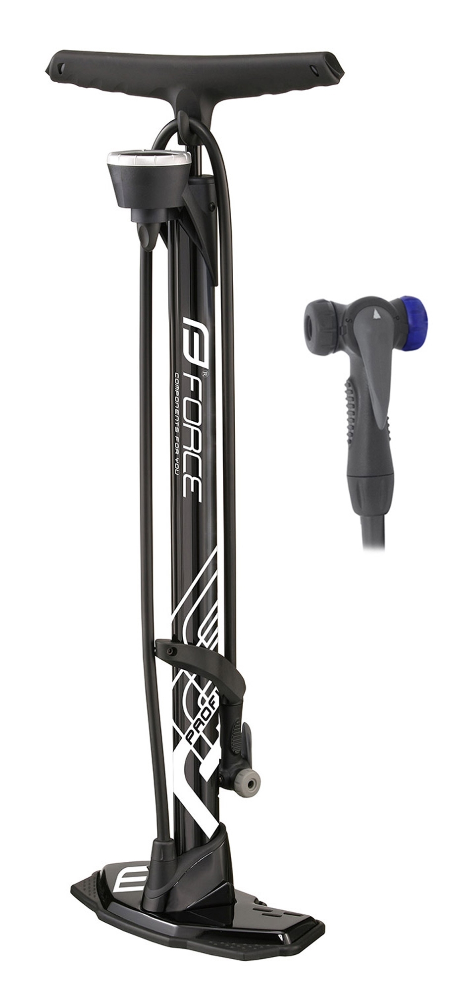 floor pump FORCE PROFI STAR Al 11b black