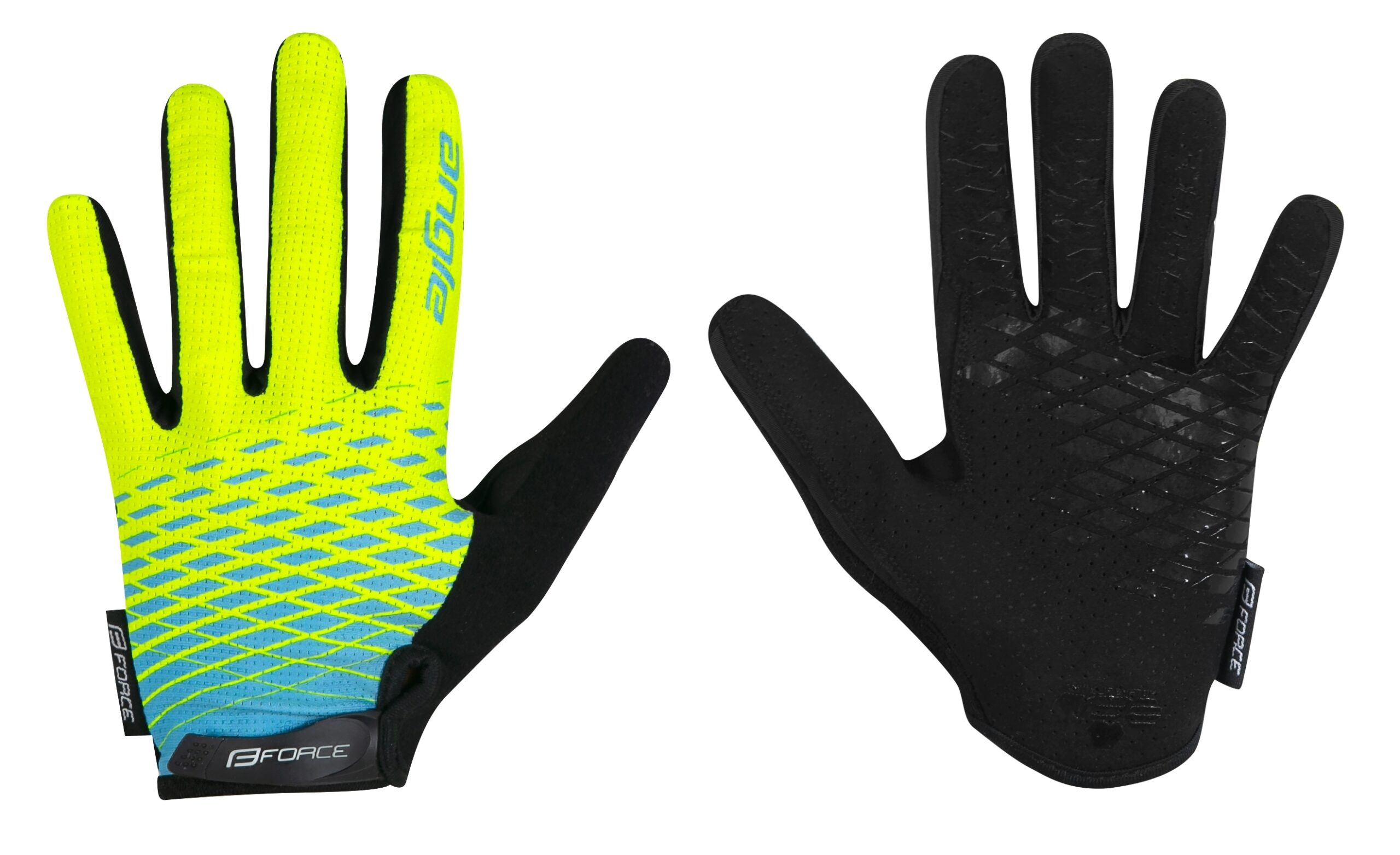 gloves F MTB ANGLE summer, fluo-blue L