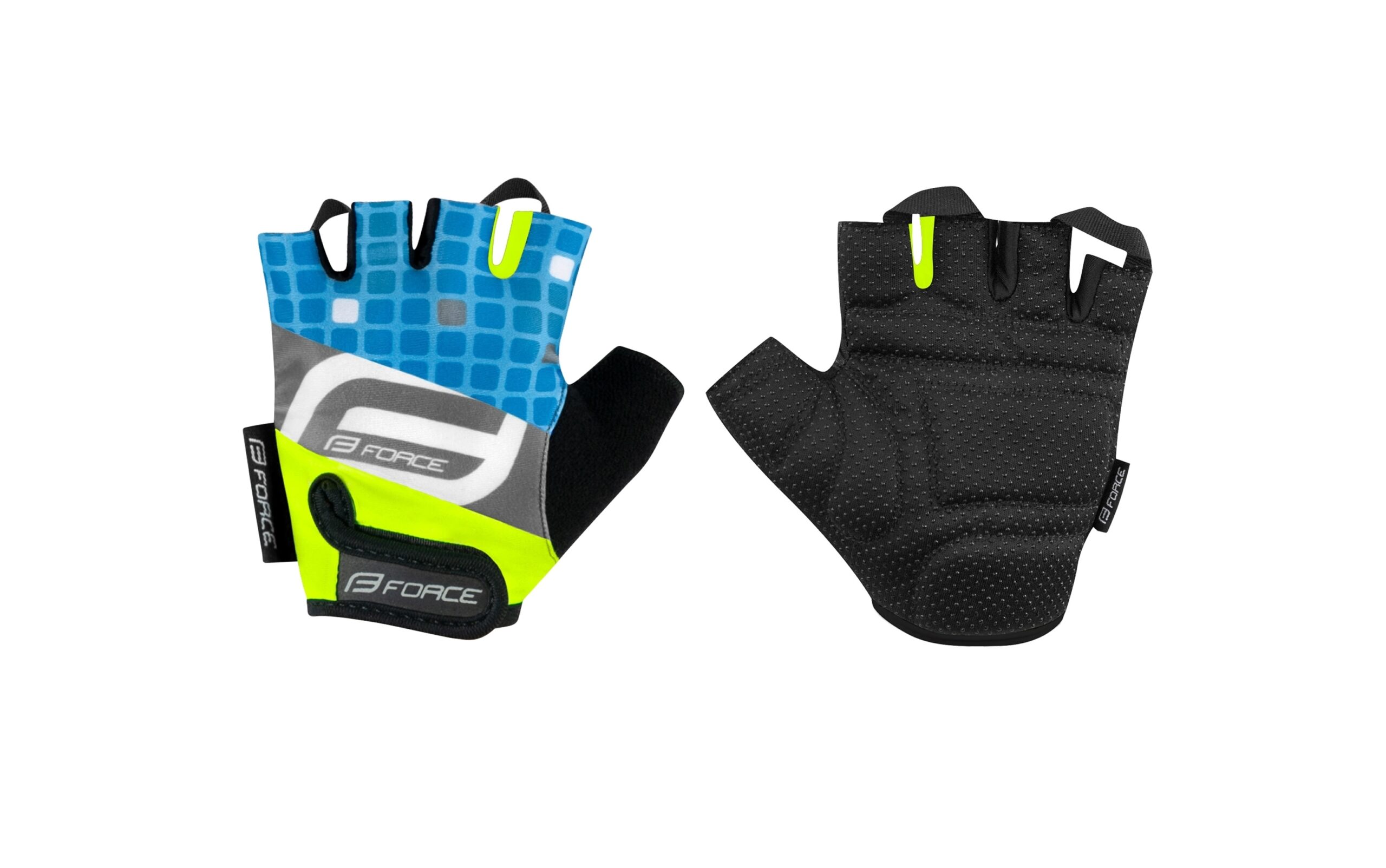 gloves F SQUARE KID, fluo-blue M