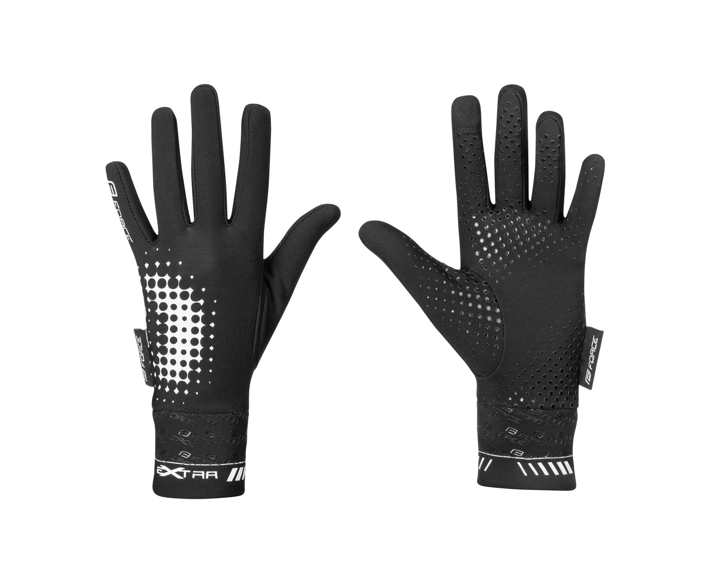 gloves FORCE KID EXTRA, spring-autumn, black M