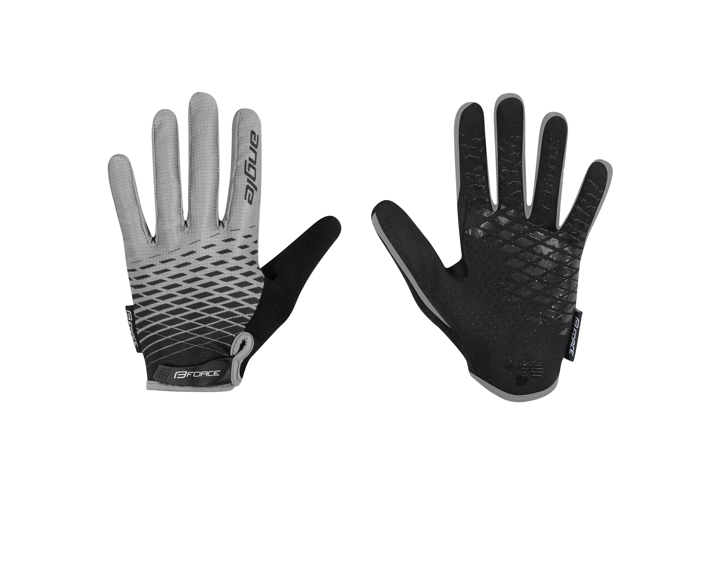 gloves FORCE KID MTB ANGLE summer, grey-black L