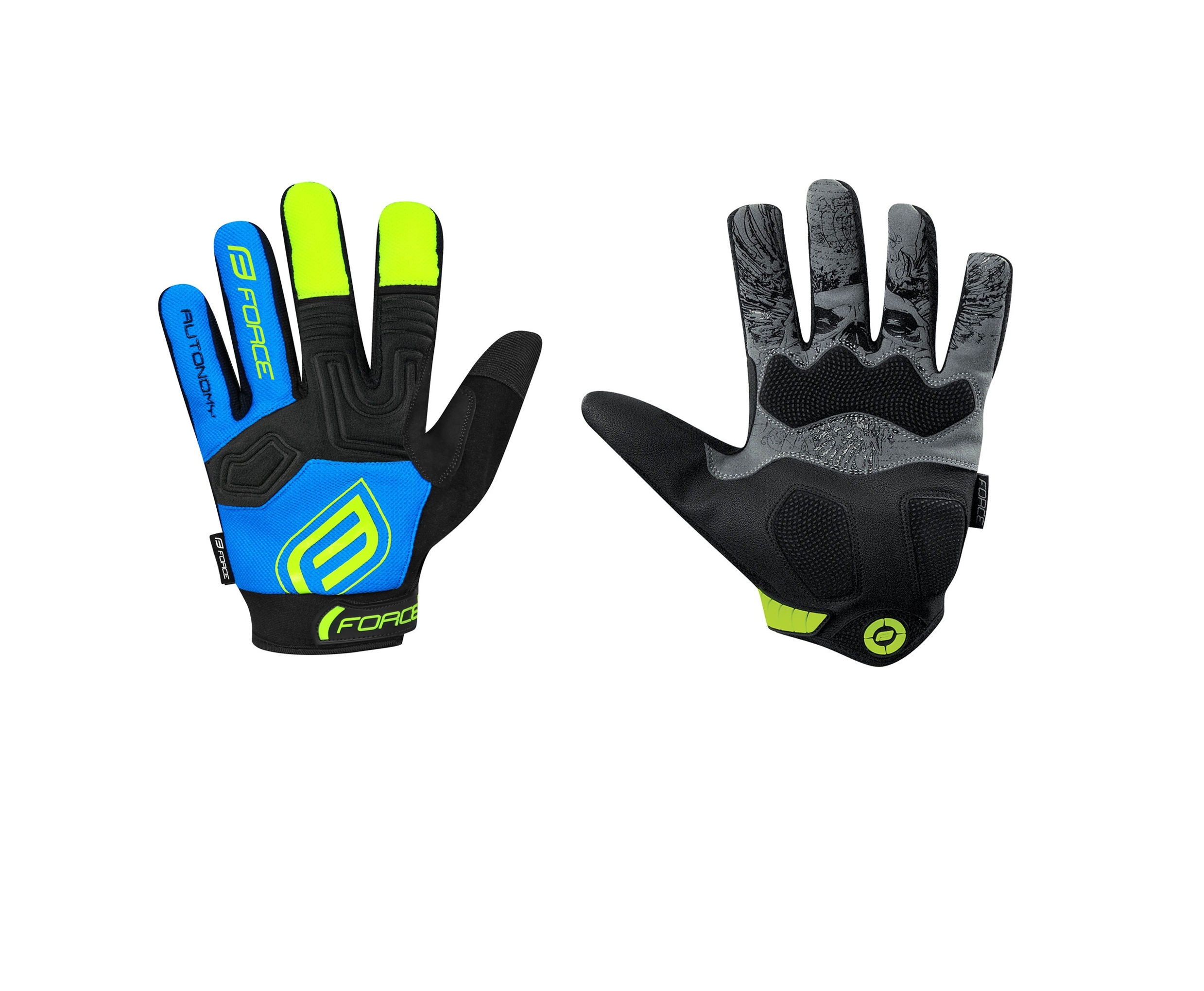 gloves FORCE KID MTB AUTONOMY, black-blue L