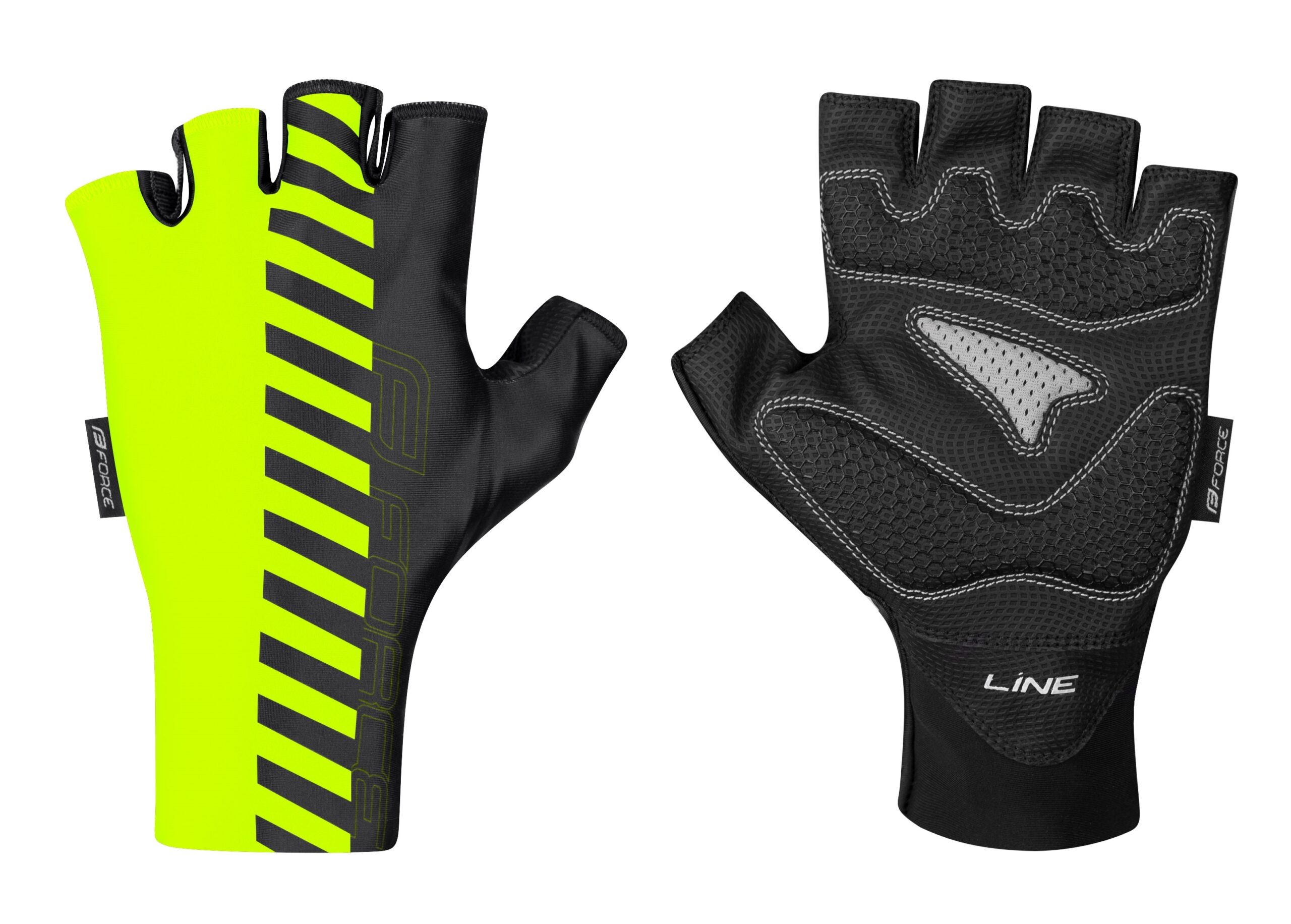 gloves FORCE LINE w/o fastening, fluo-black L