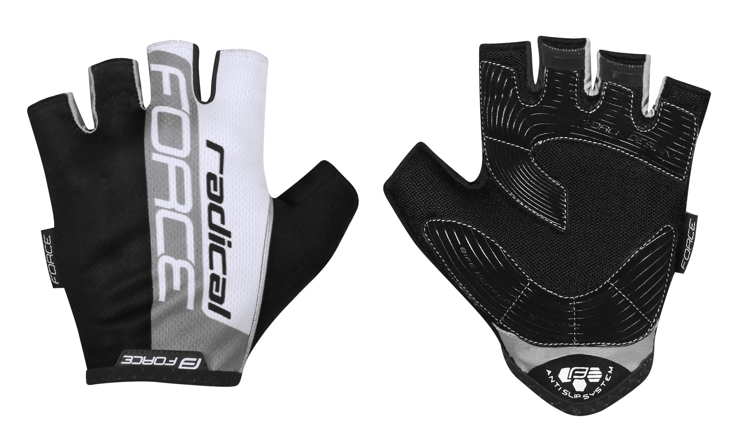 gloves FORCE RADICAL, grey-white-black L