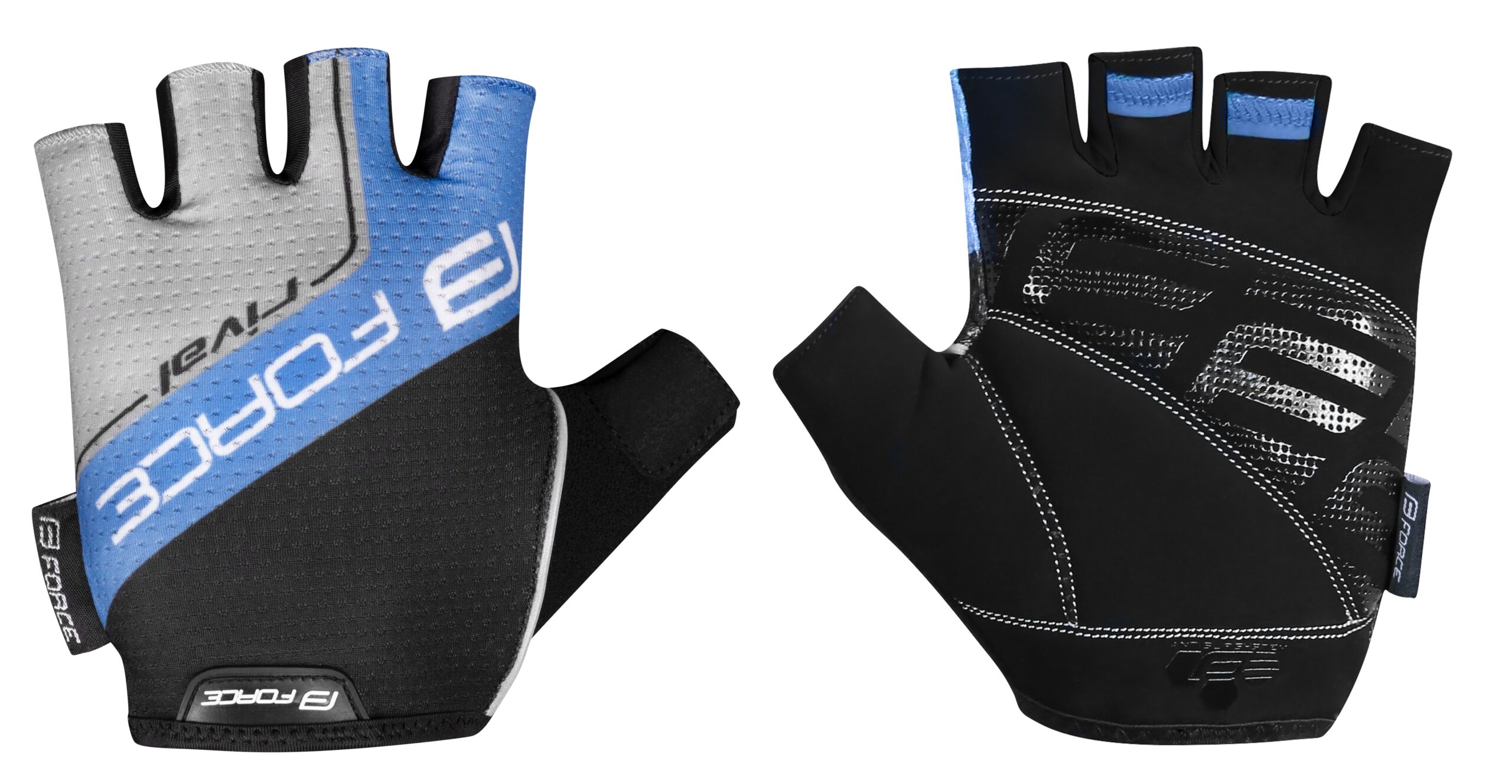 gloves FORCE RIVAL, black-blue L