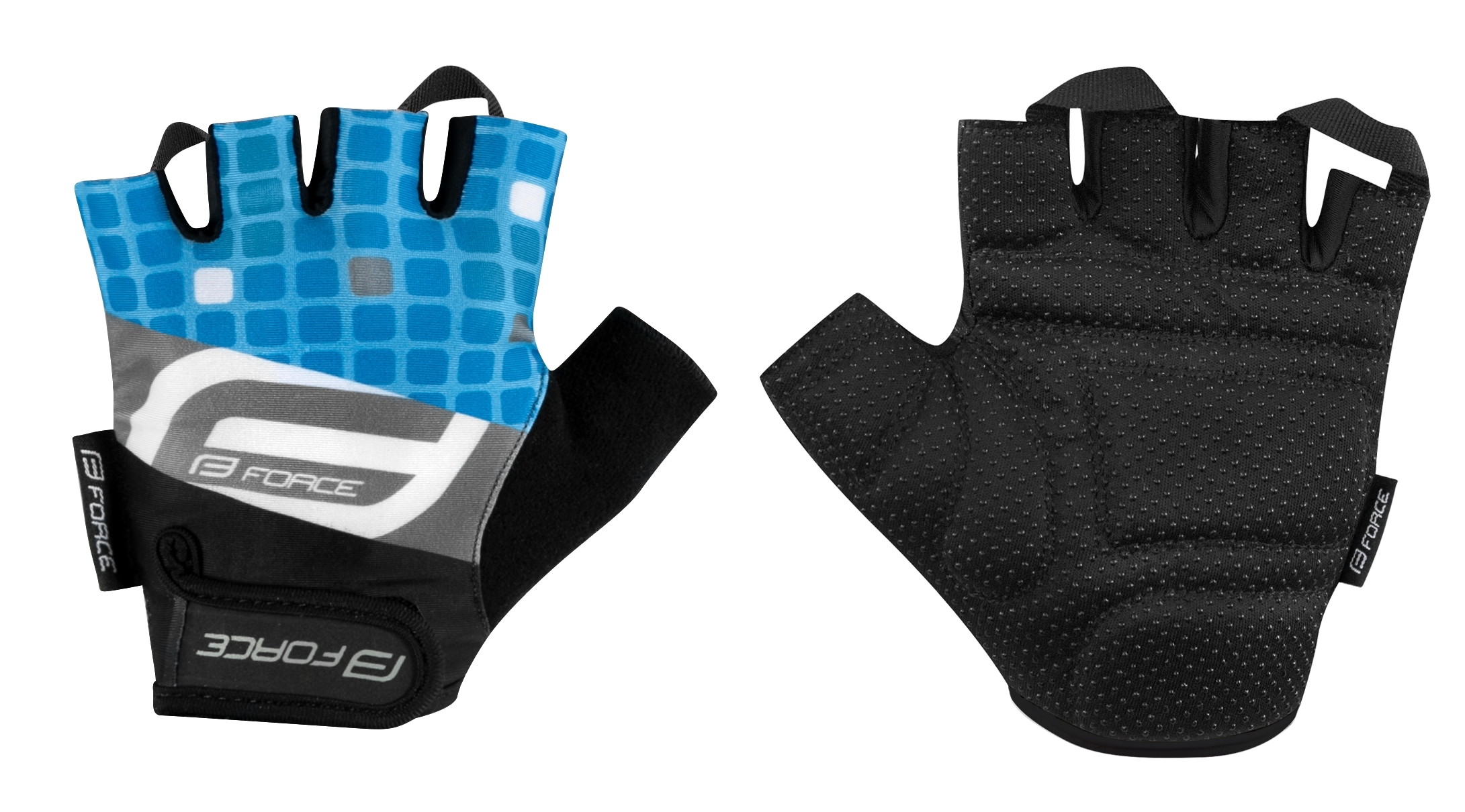 gloves FORCE SQUARE, blue XS