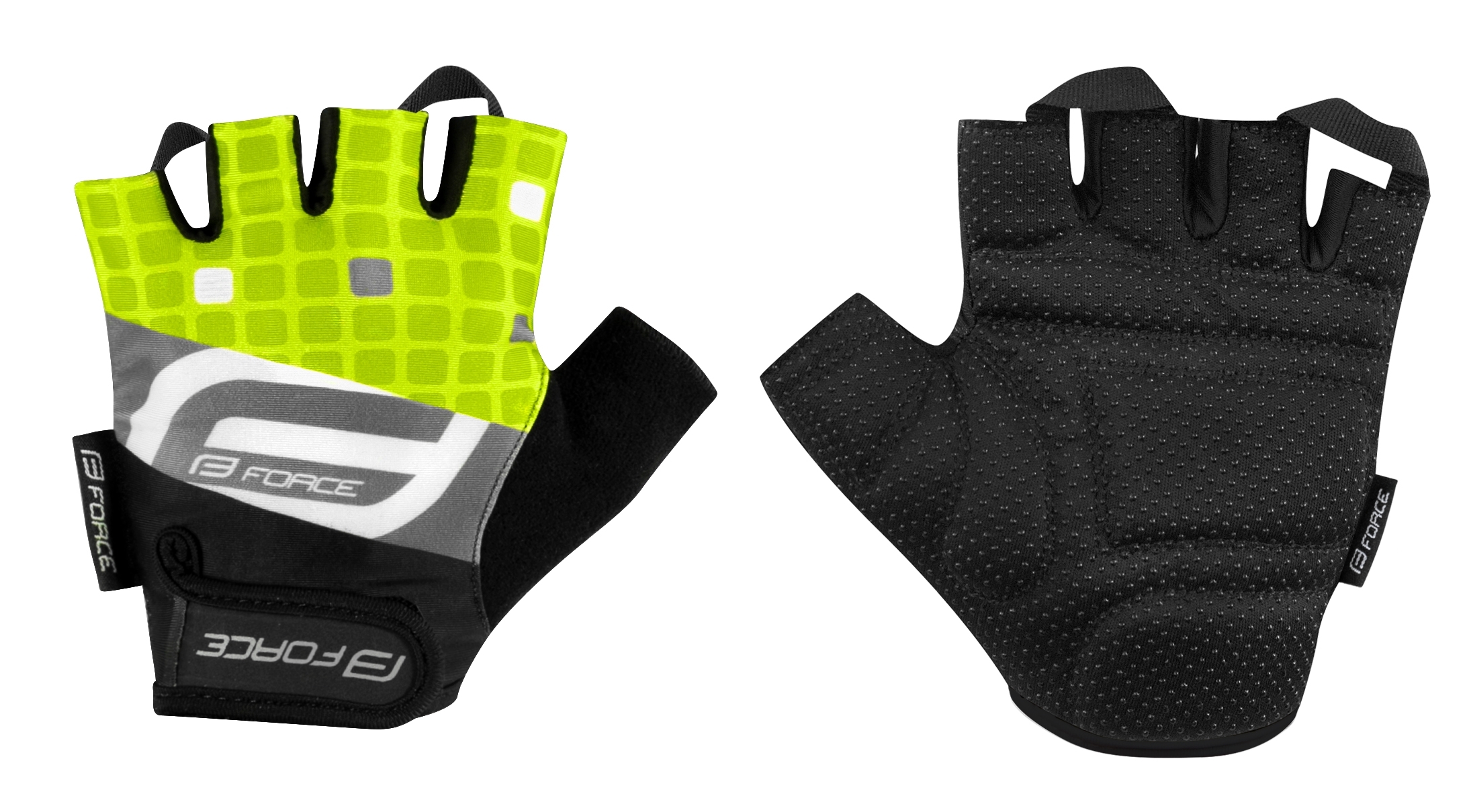 gloves FORCE SQUARE, fluo L