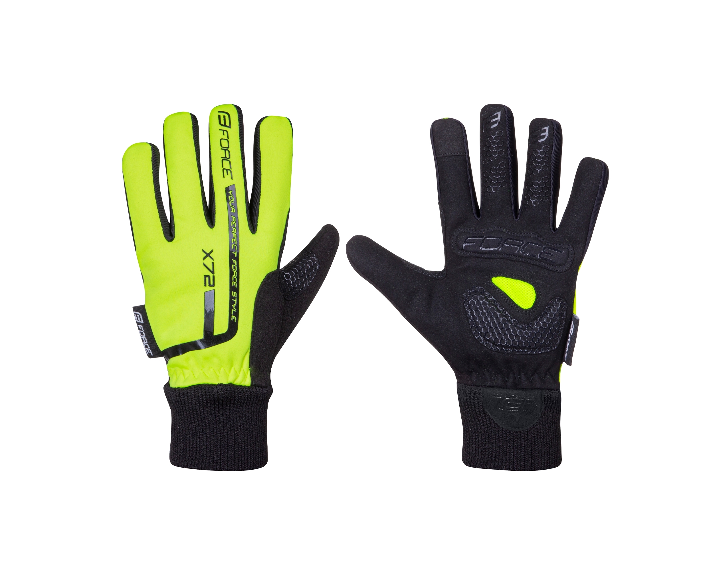 gloves winter FORCE KID X72, fluo L