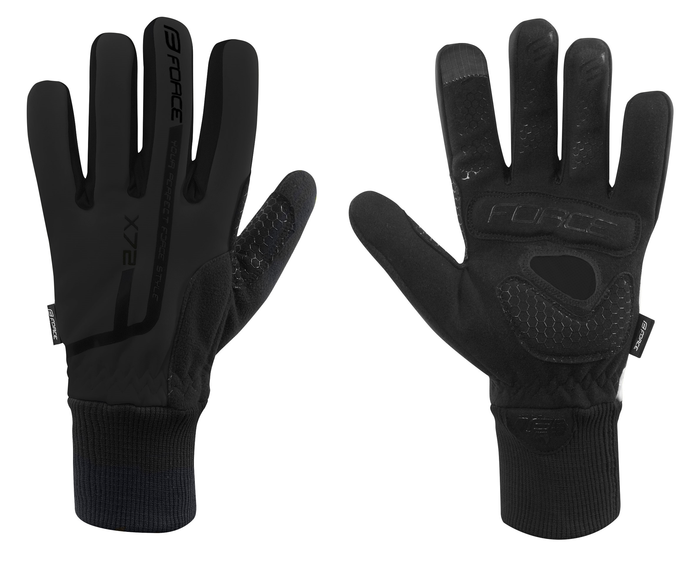 gloves winter FORCE X72, černé 3XL