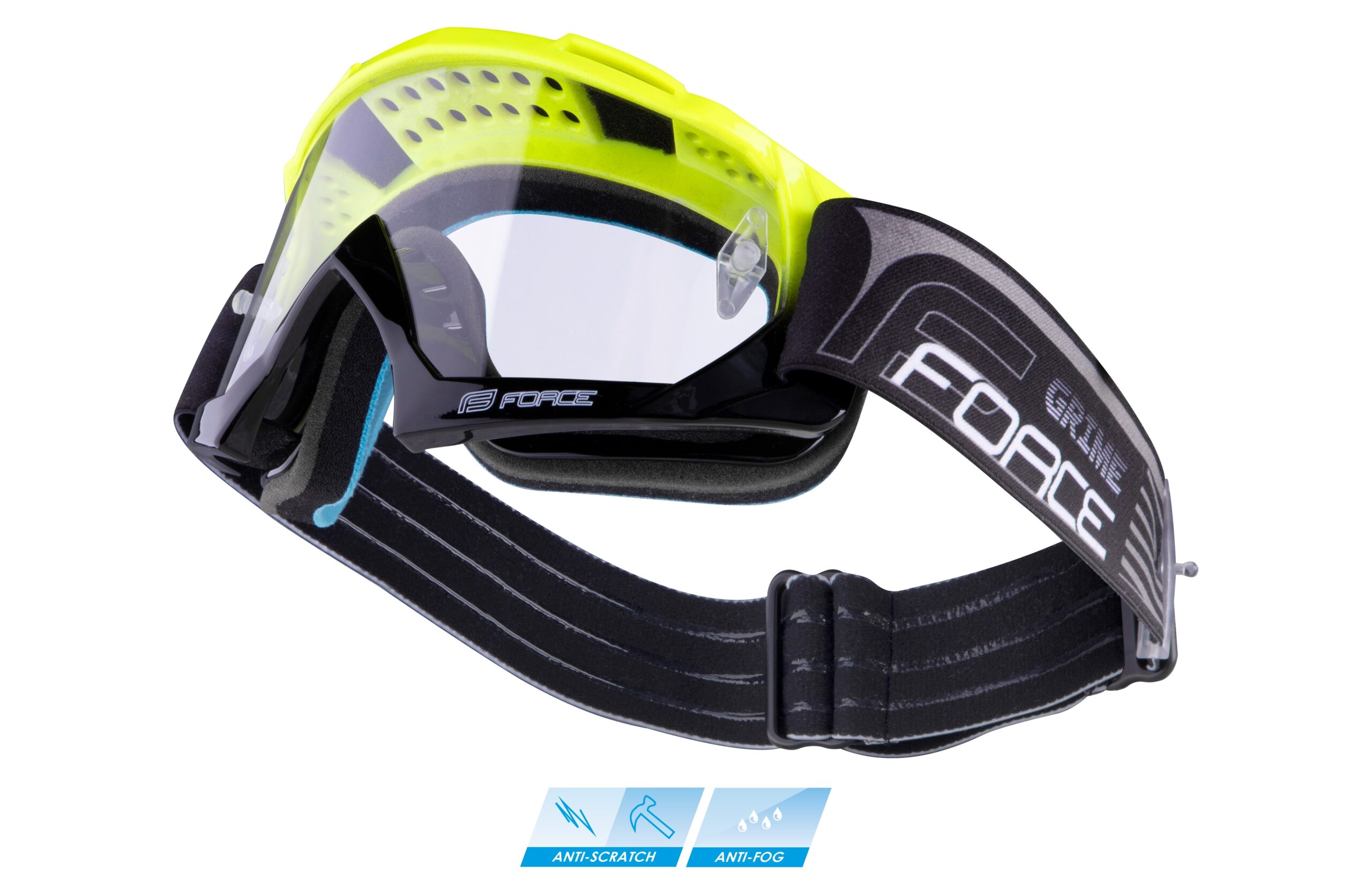 goggles FORCE GRIME downhill bl-fluo, clear lens