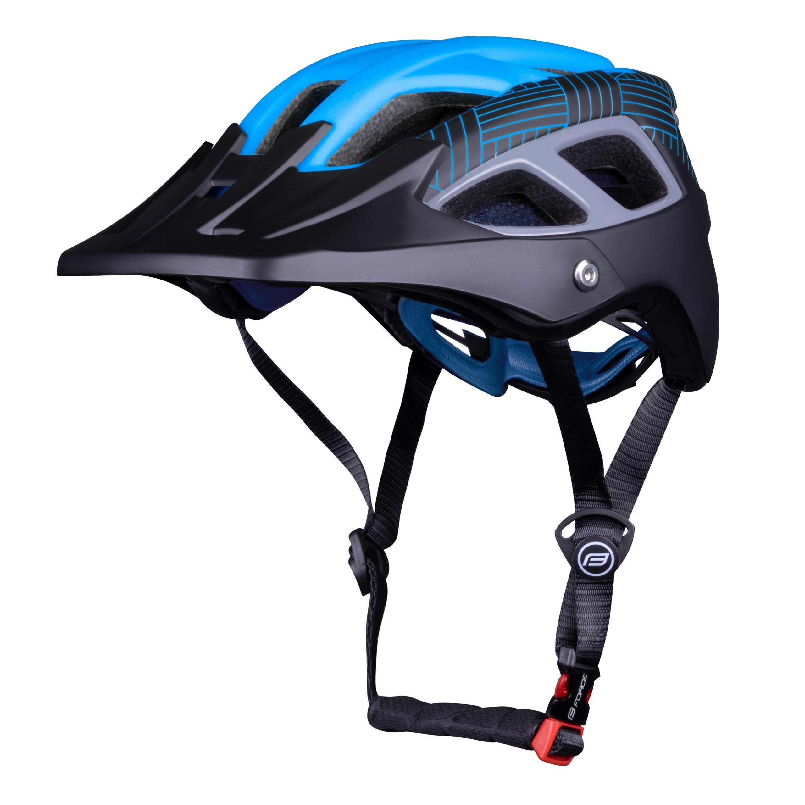 helmet FORCE AVES MTB, black-blue, matt S-M