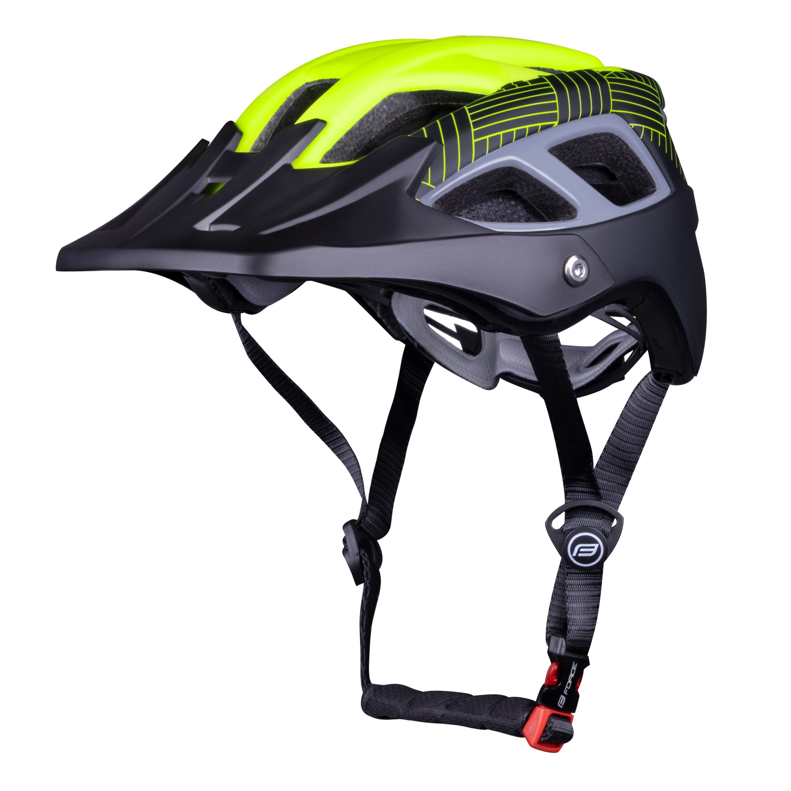 helmet FORCE AVES MTB, fluo-black, matt S-M