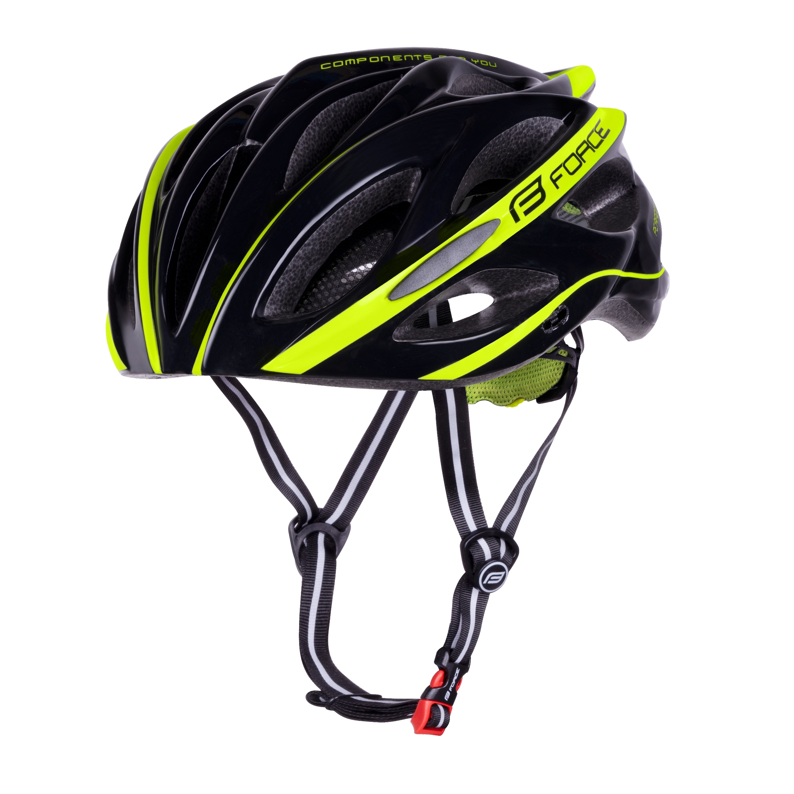 helmet FORCE BULL, black-fluo L-XL