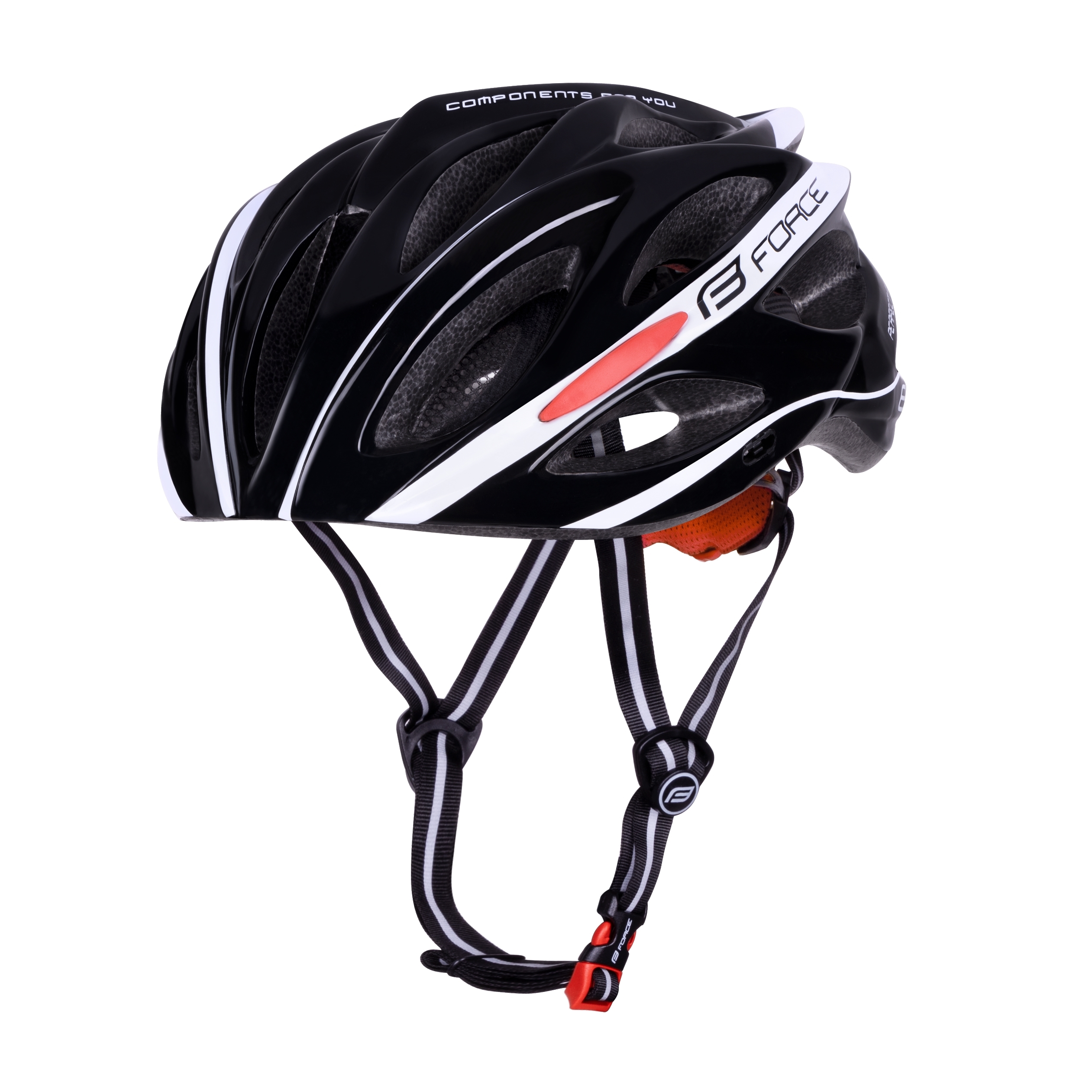 helmet FORCE BULL, black-white L-XL