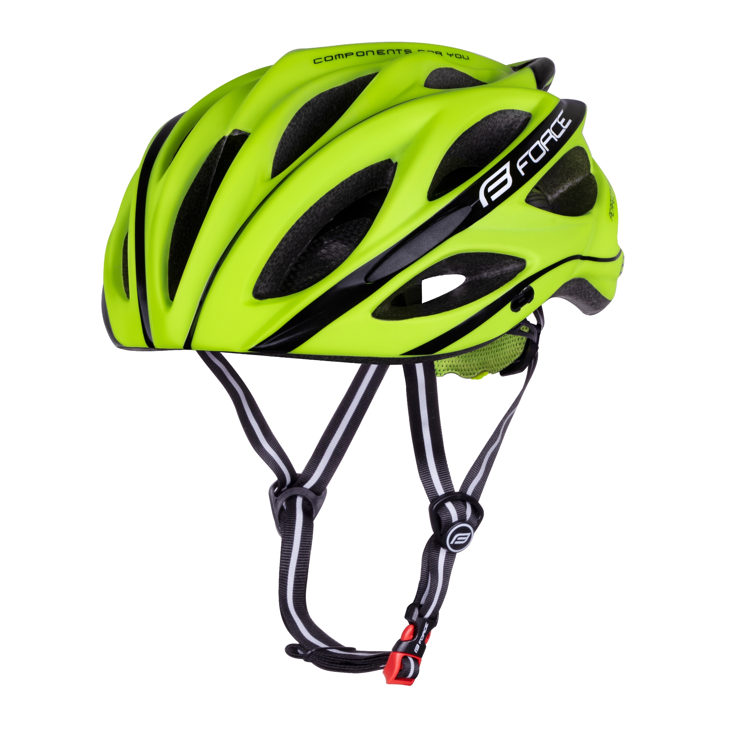 helmet FORCE BULL, fluo-black L-XL