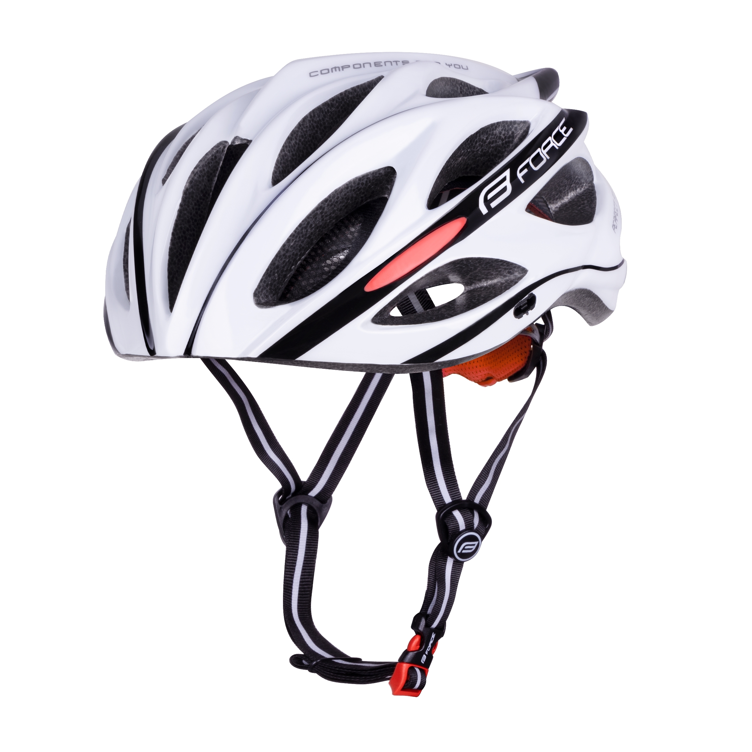 helmet FORCE BULL, white-black L-XL