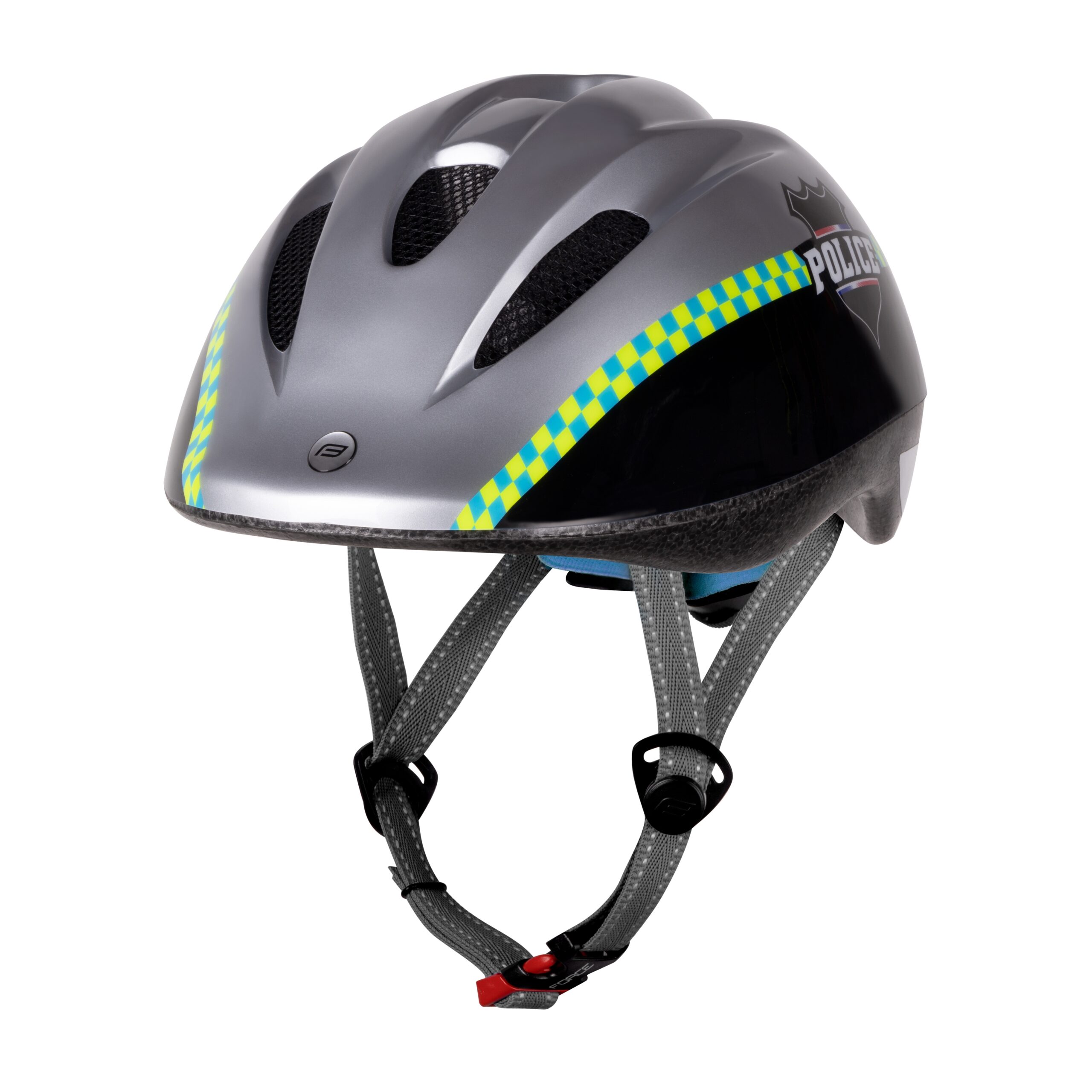 helmet FORCE FUN POLICE child, black-silver S