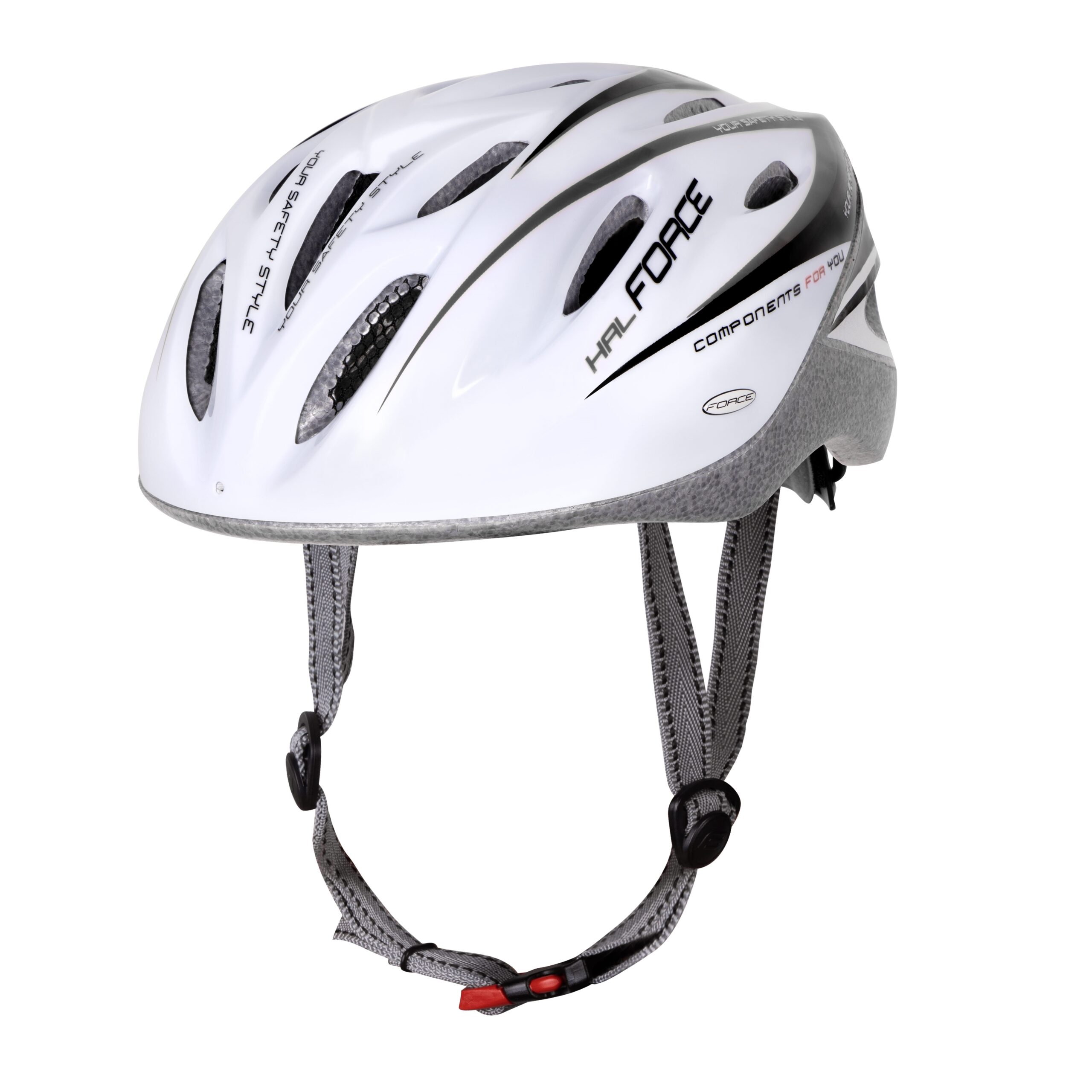 helmet FORCE HAL, white-black L – XL