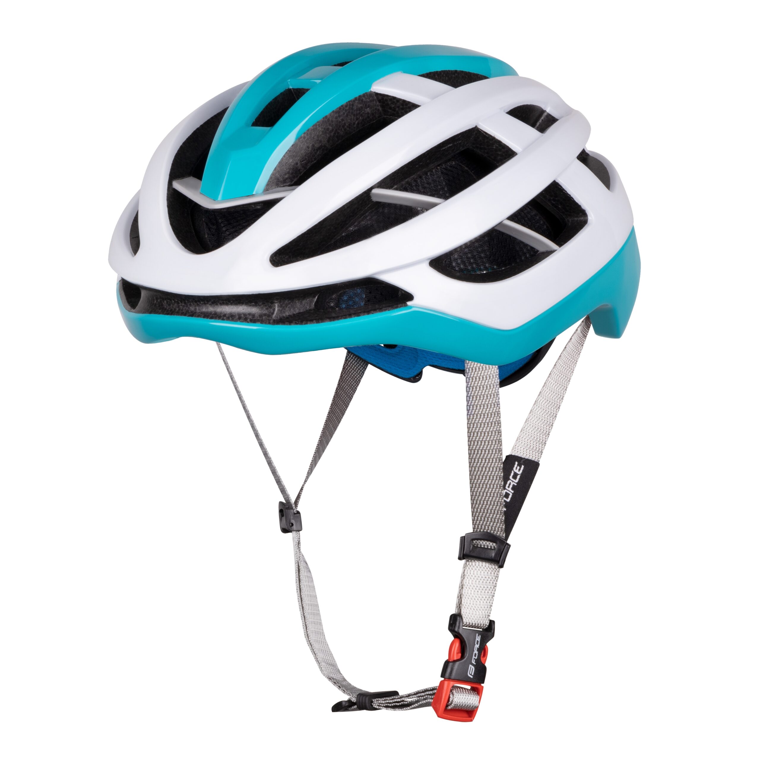 helmet FORCE LYNX, white-turqoise, L-XL