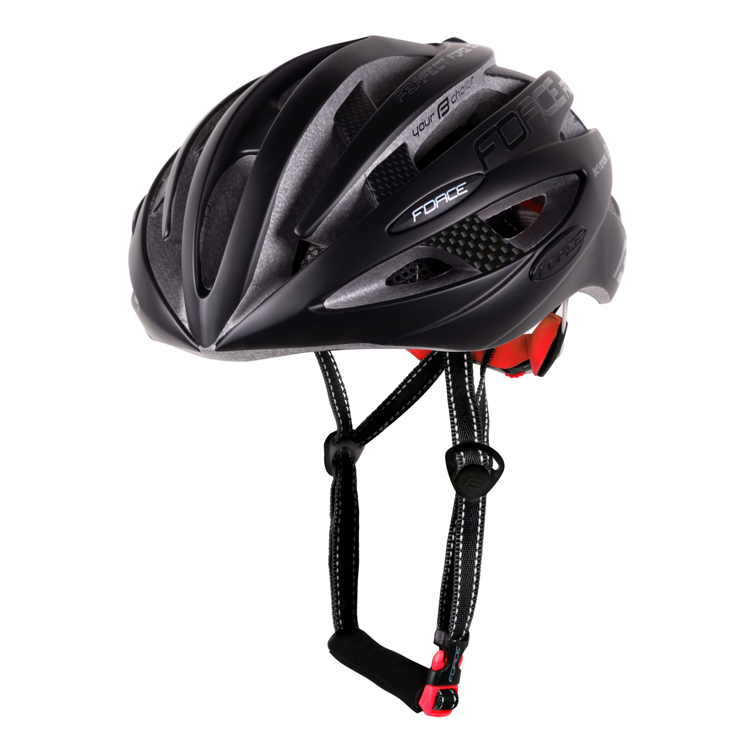 helmet FORCE ROAD, black matt/glossy L – XL