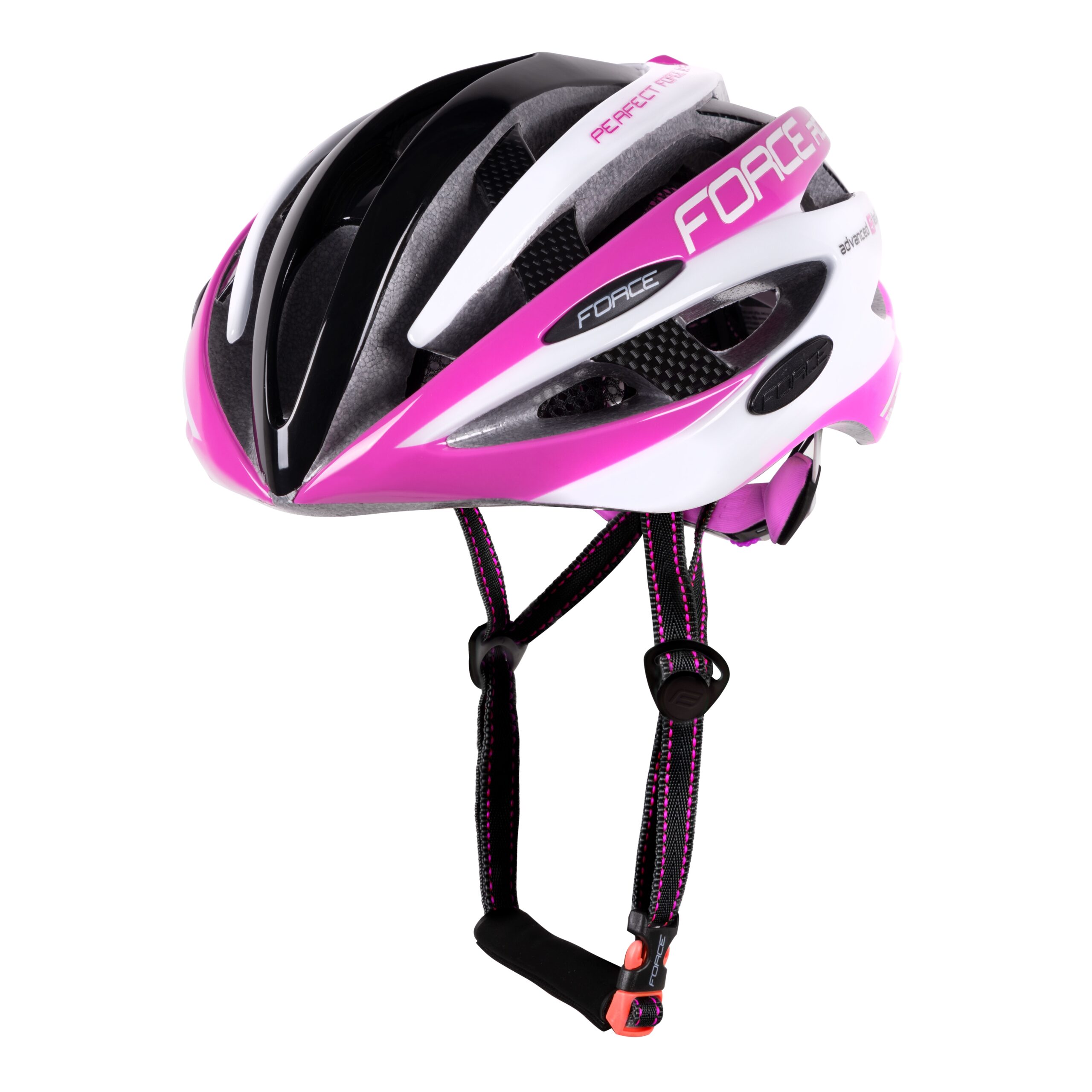 helmet FORCE ROAD, black-pink-white L – XL