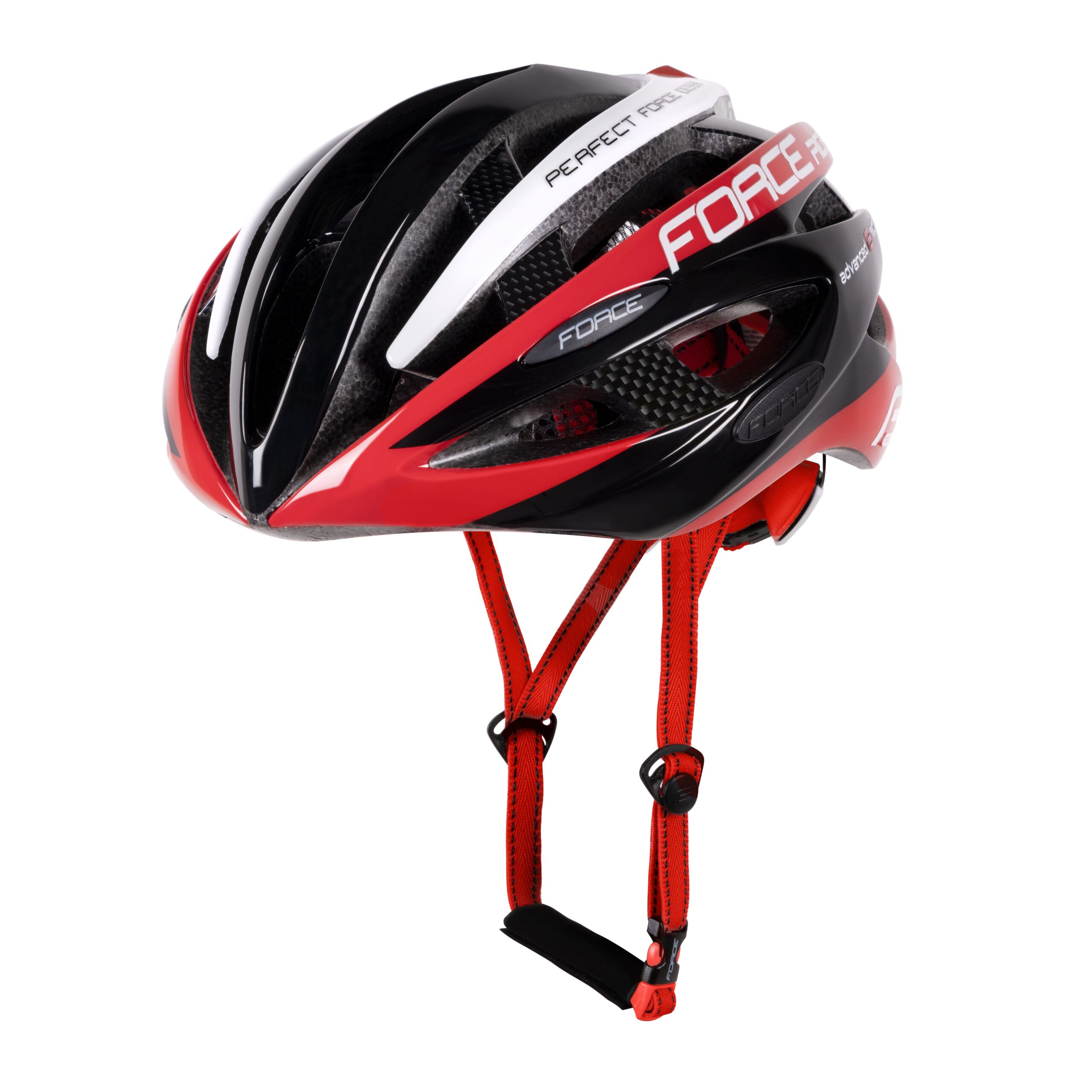 helmet FORCE ROAD, black-red-white L – XL