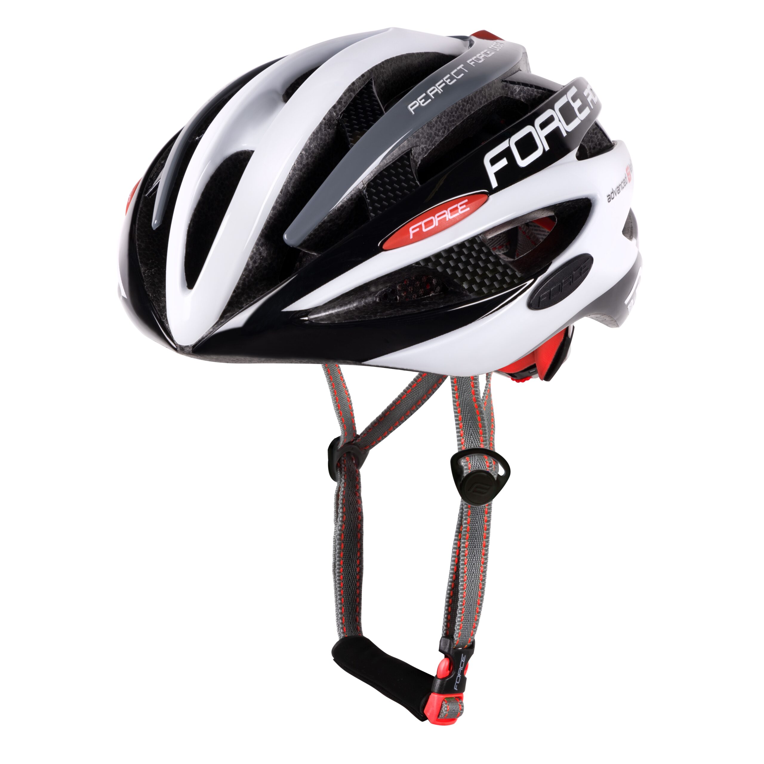 helmet FORCE ROAD junior, black-white-grey XS – S