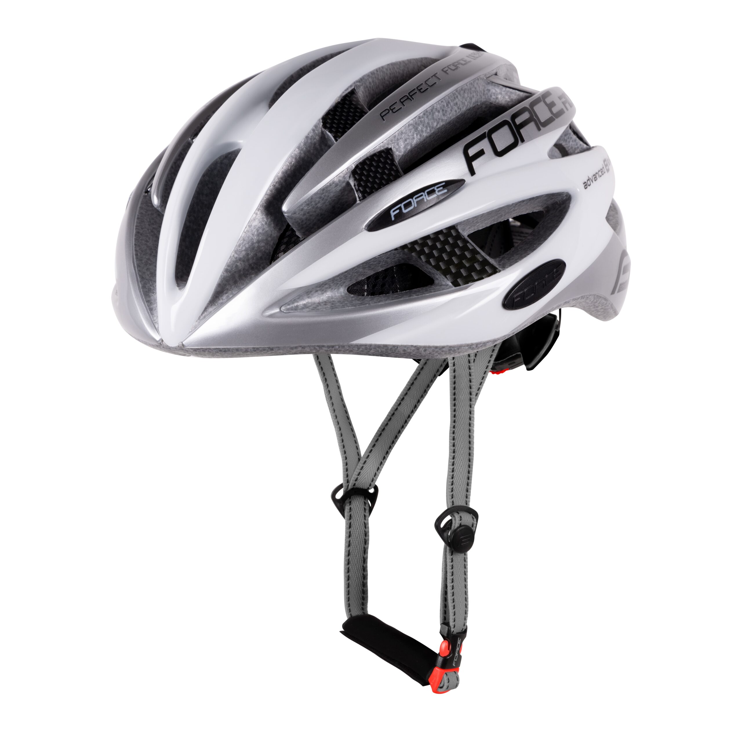 helmet FORCE ROAD, white-grey L – XL