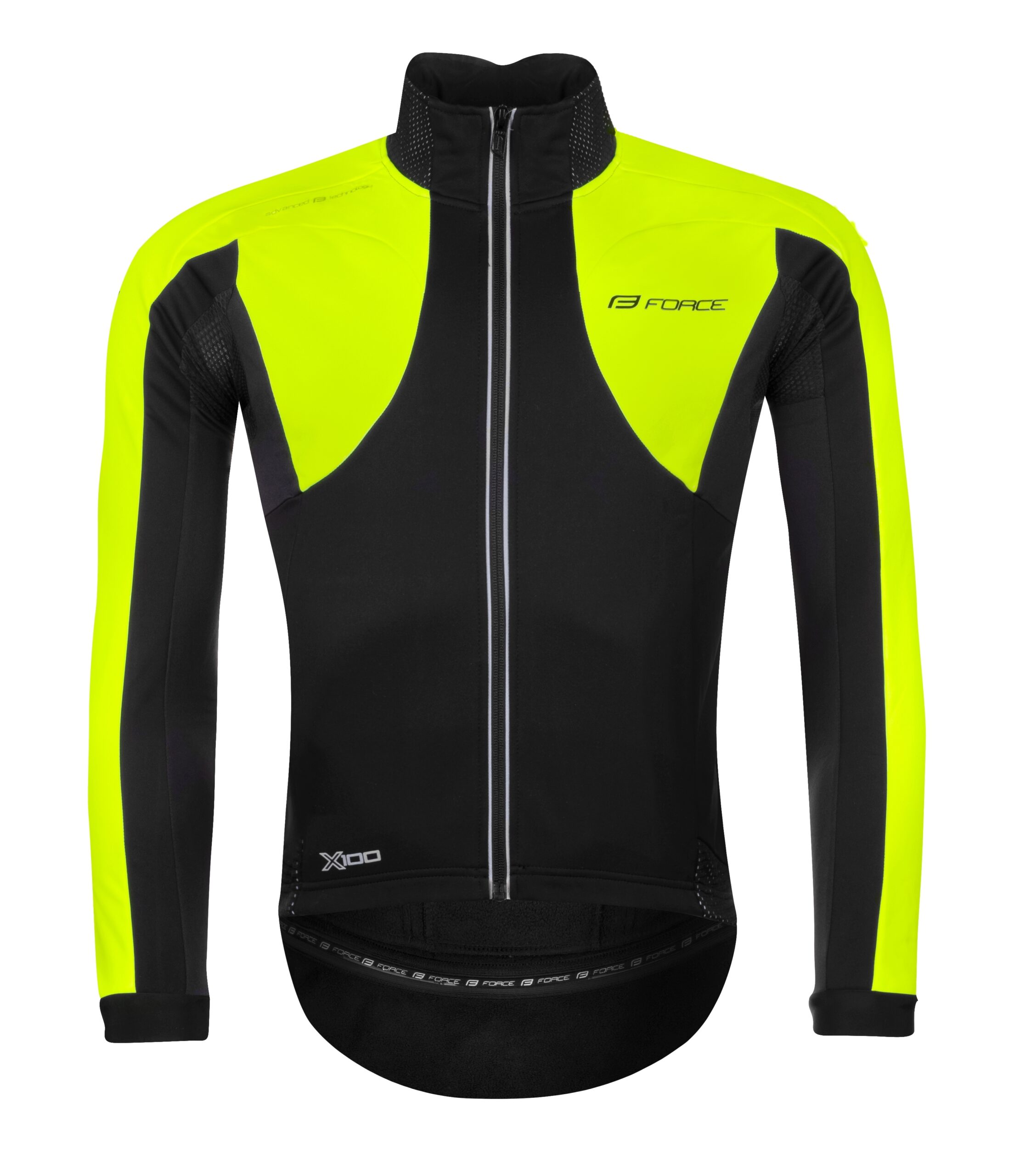 jacket FORCE X100 winter, black -fluo XS