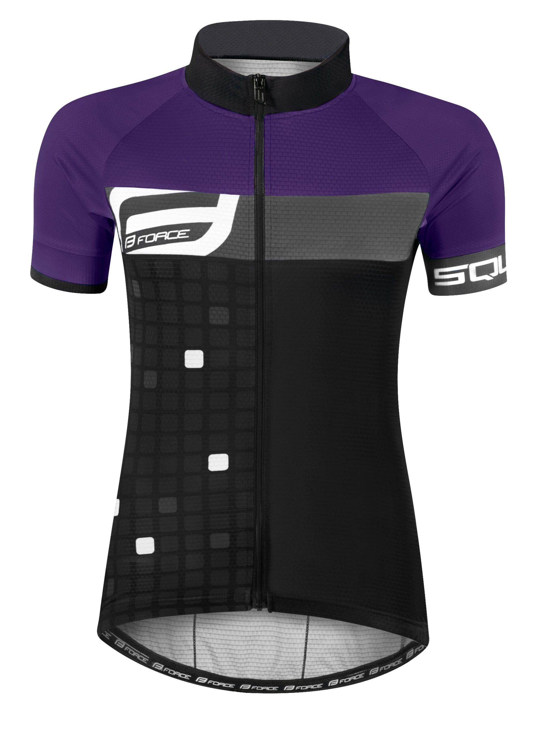 jersey F SQUARE LADY short sl, black-purple L