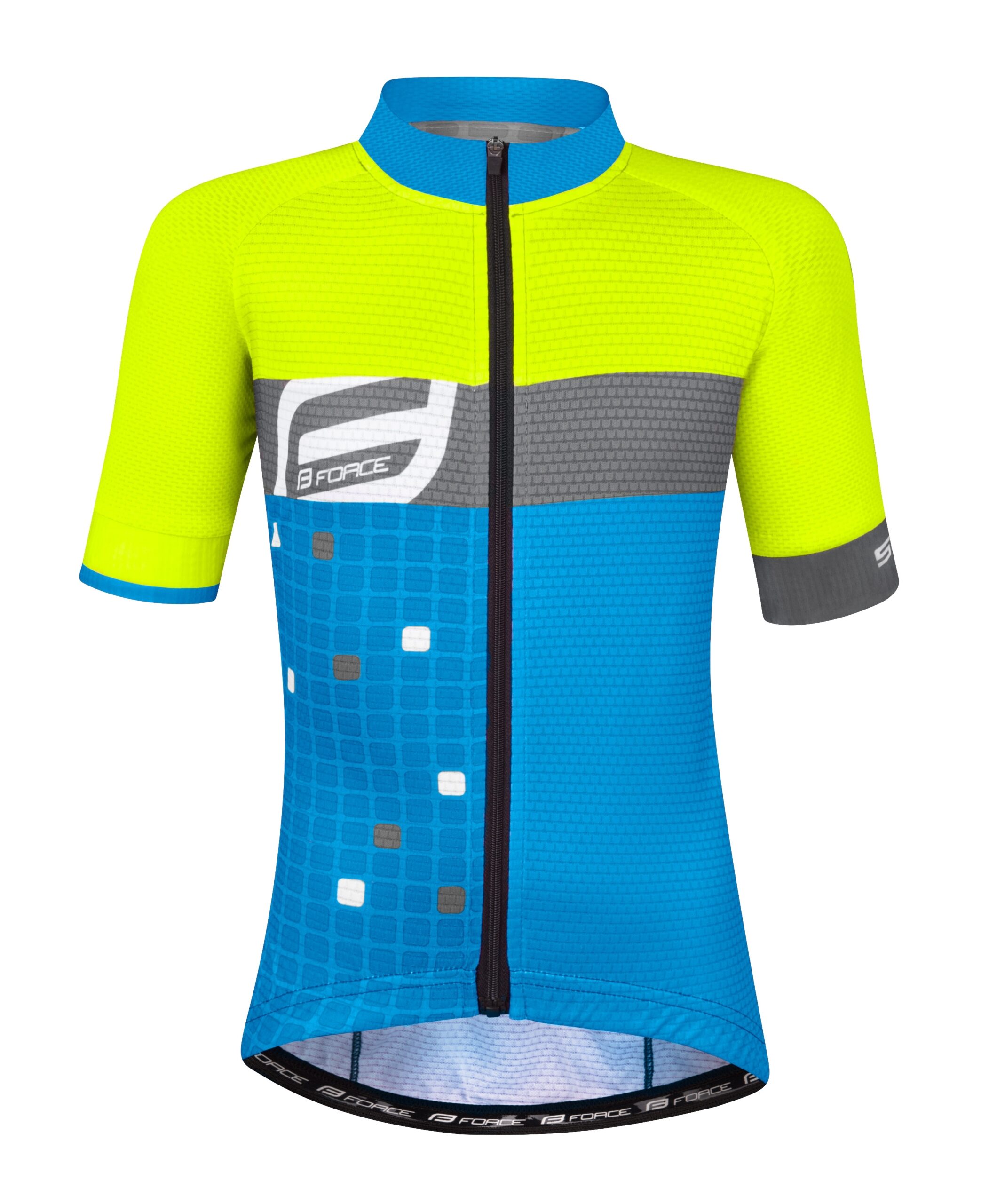 jersey FORCE SQUARE KID, fluo-blue 128-140