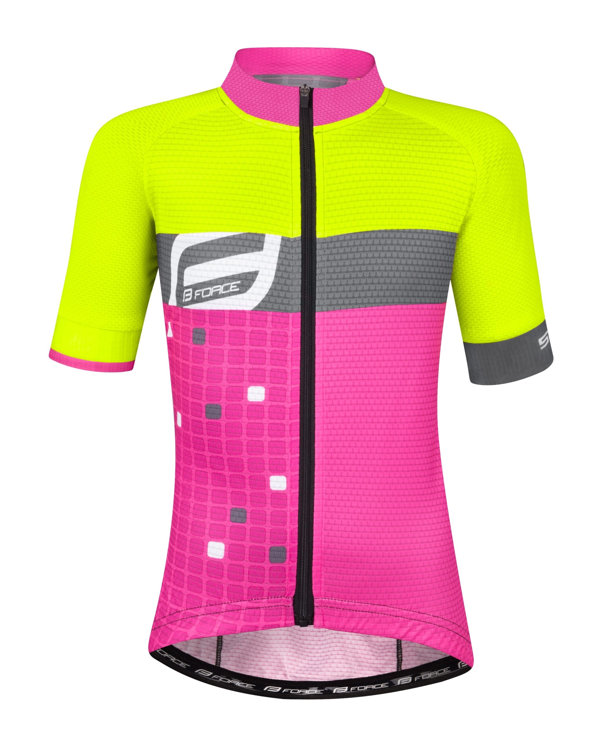 jersey FORCE SQUARE KID, fluo-pink 128-140