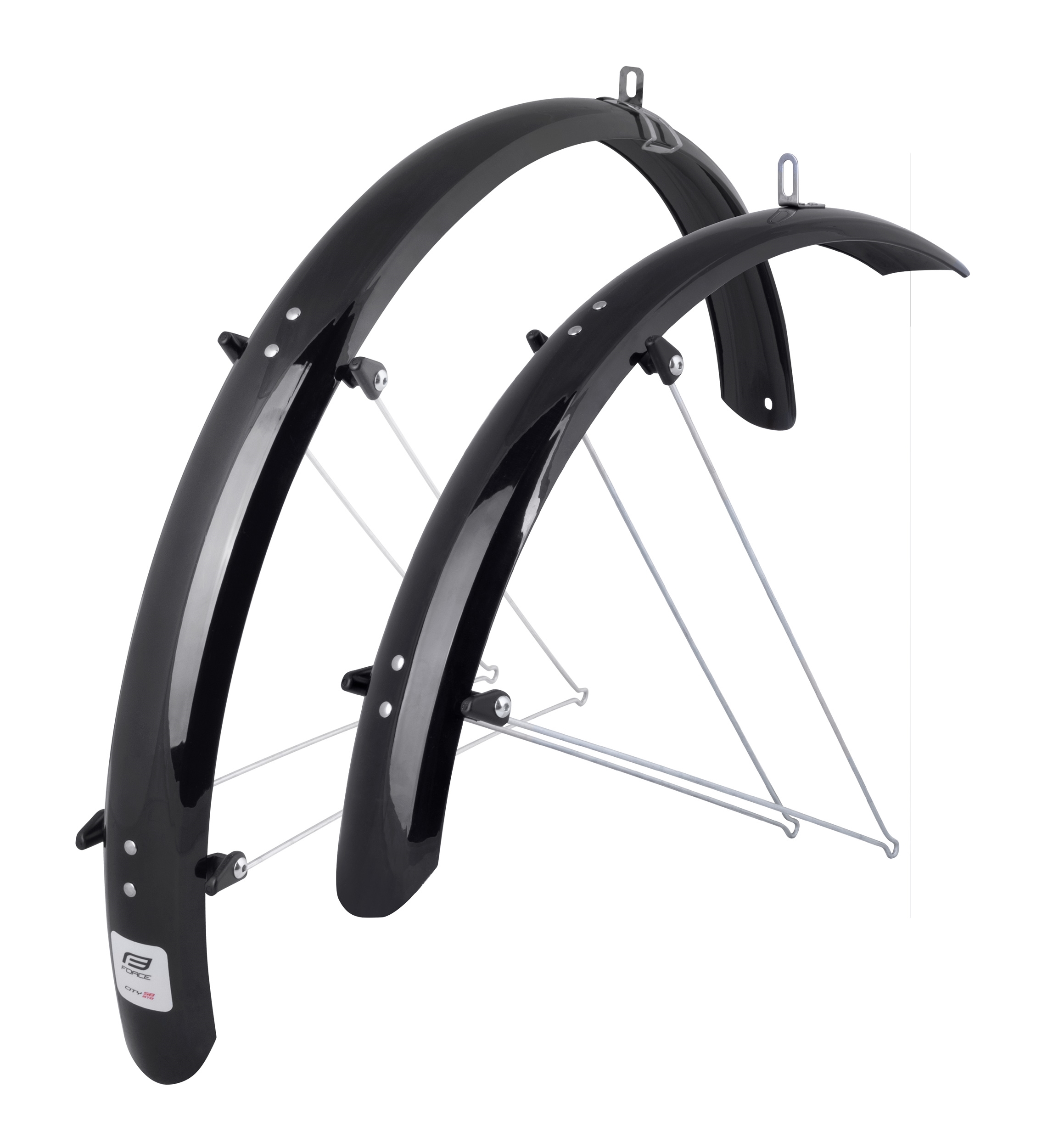 mudguards FORCE58 Aluflex 26″ with struts, black