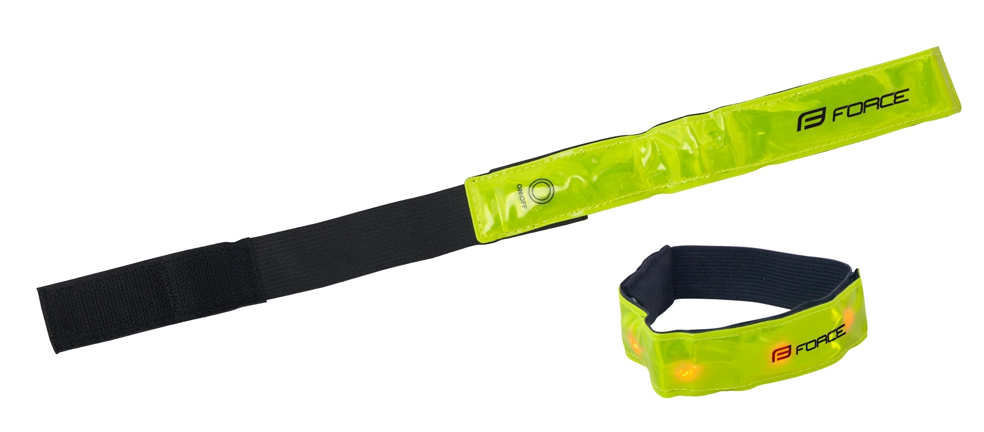 reflective band FORCE with LED lights 42 cm yellow