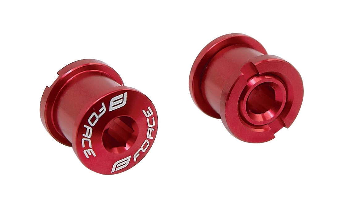 screws+nuts FORCE for chainrings 5 pcs set, red