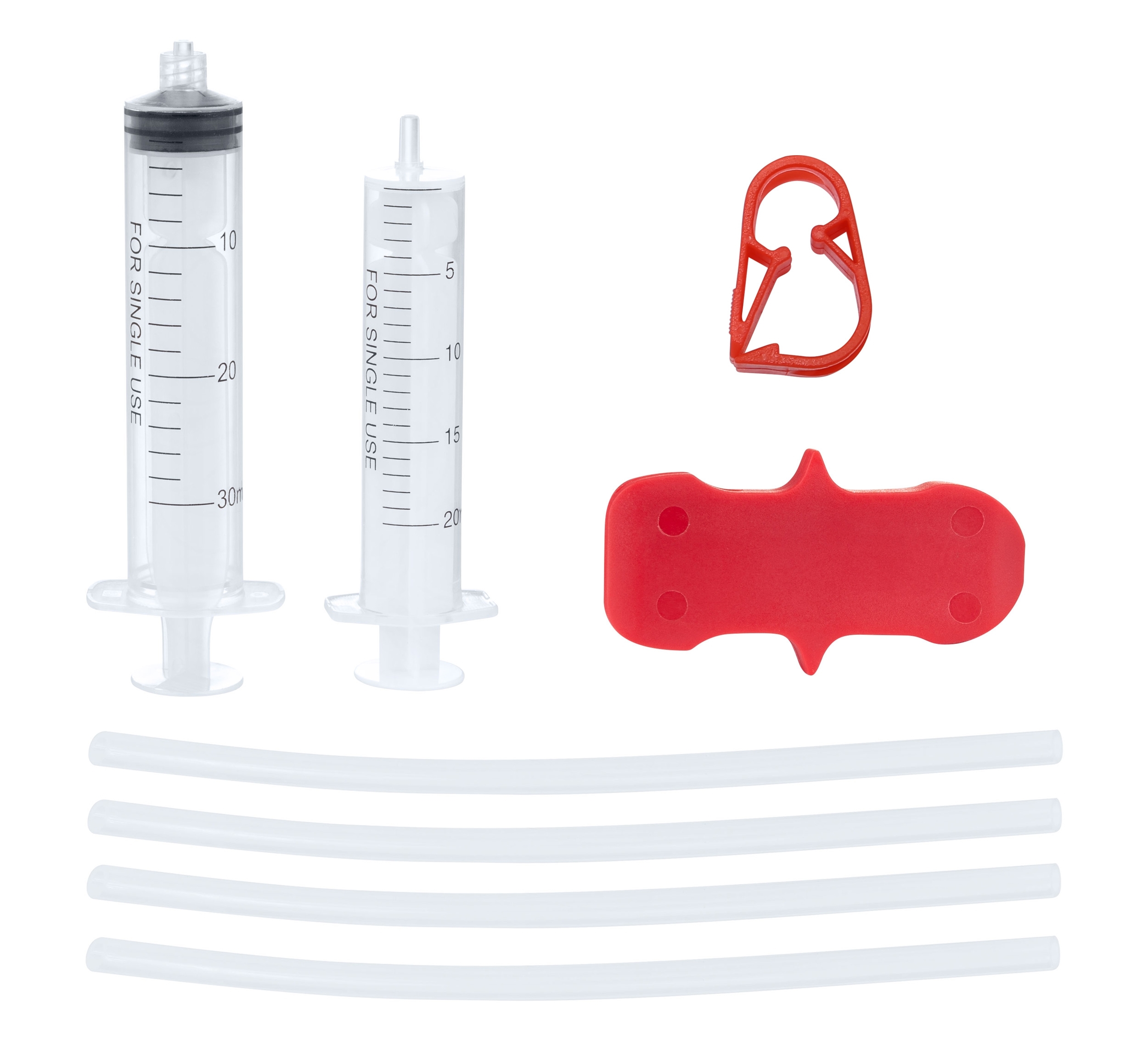 set of parts for bleeding hydraulic disc brakes