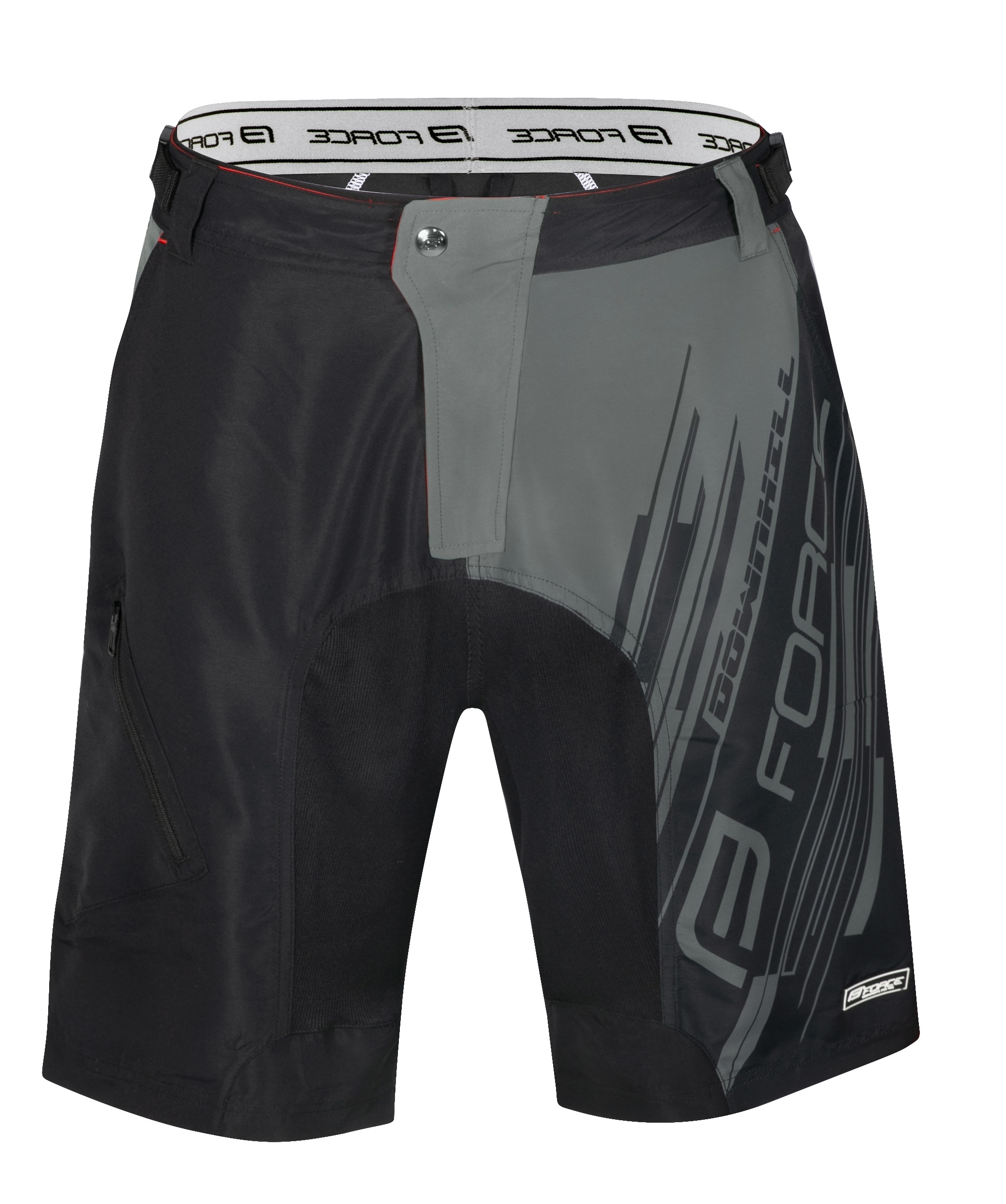 shorts F DOWNHILL MTB with sep. pad, black-grey XL