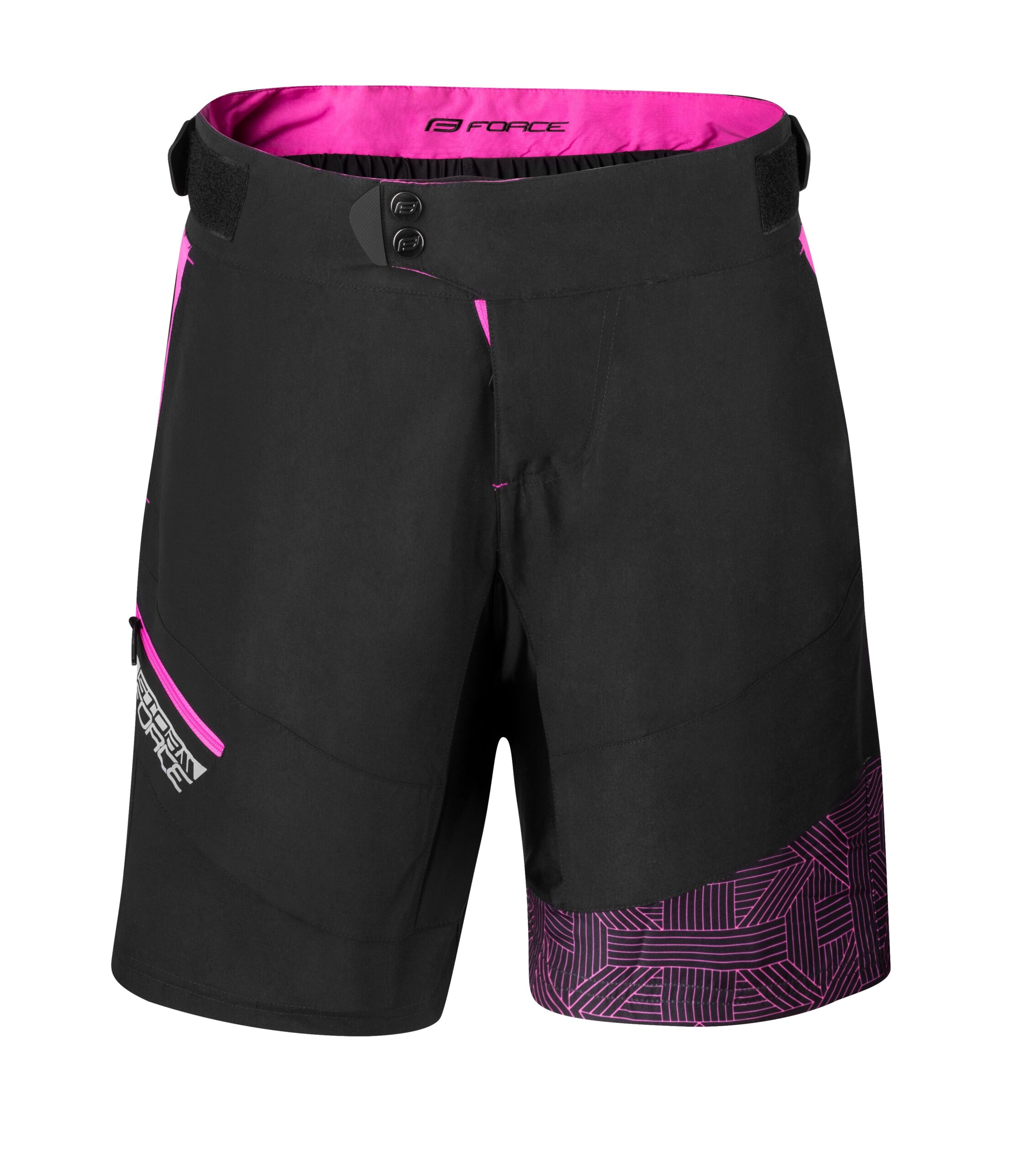 shorts F STORM LADY to waist w pad, black-pink XXL