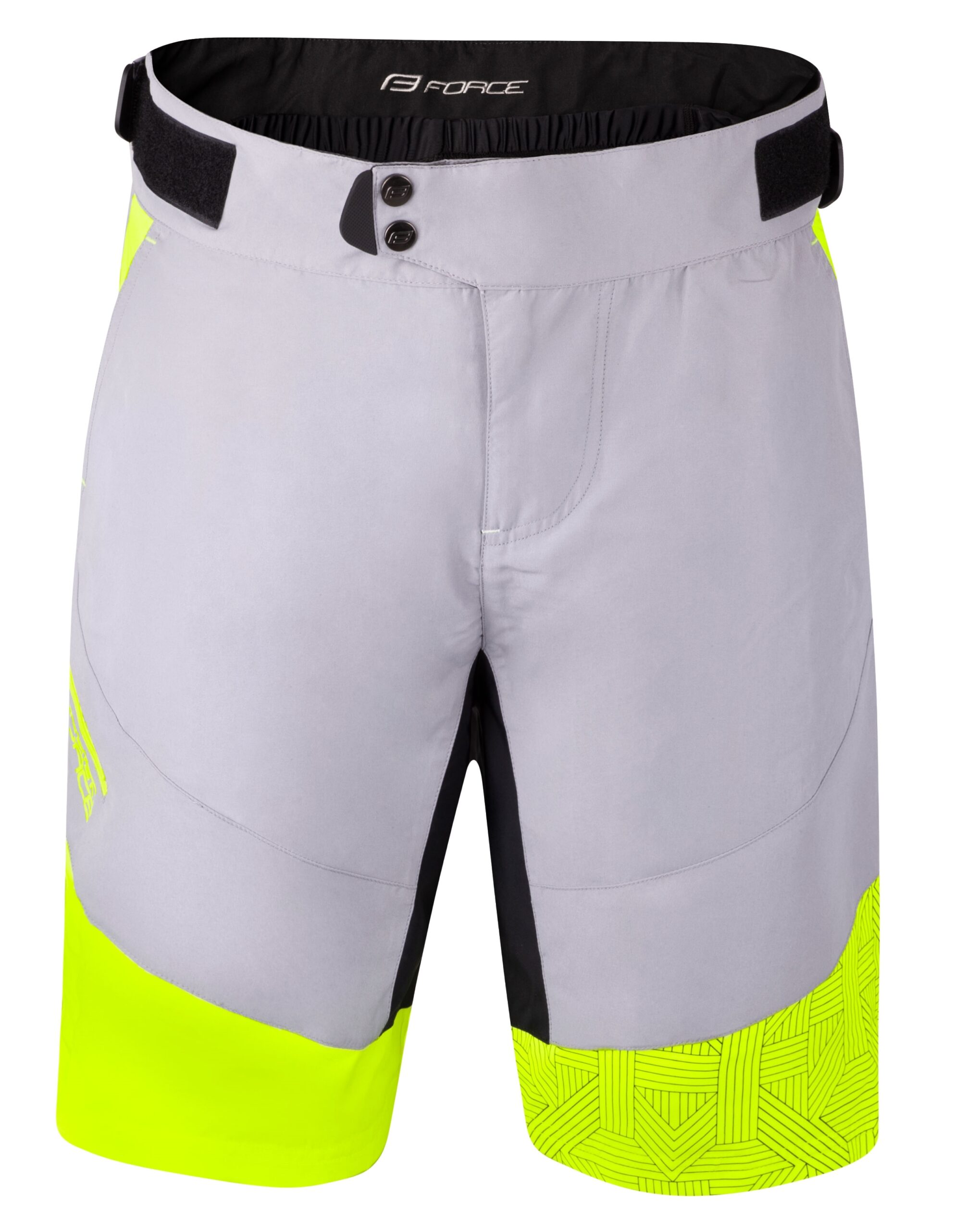 shorts F STORM to waist with pad,grey-fluo L