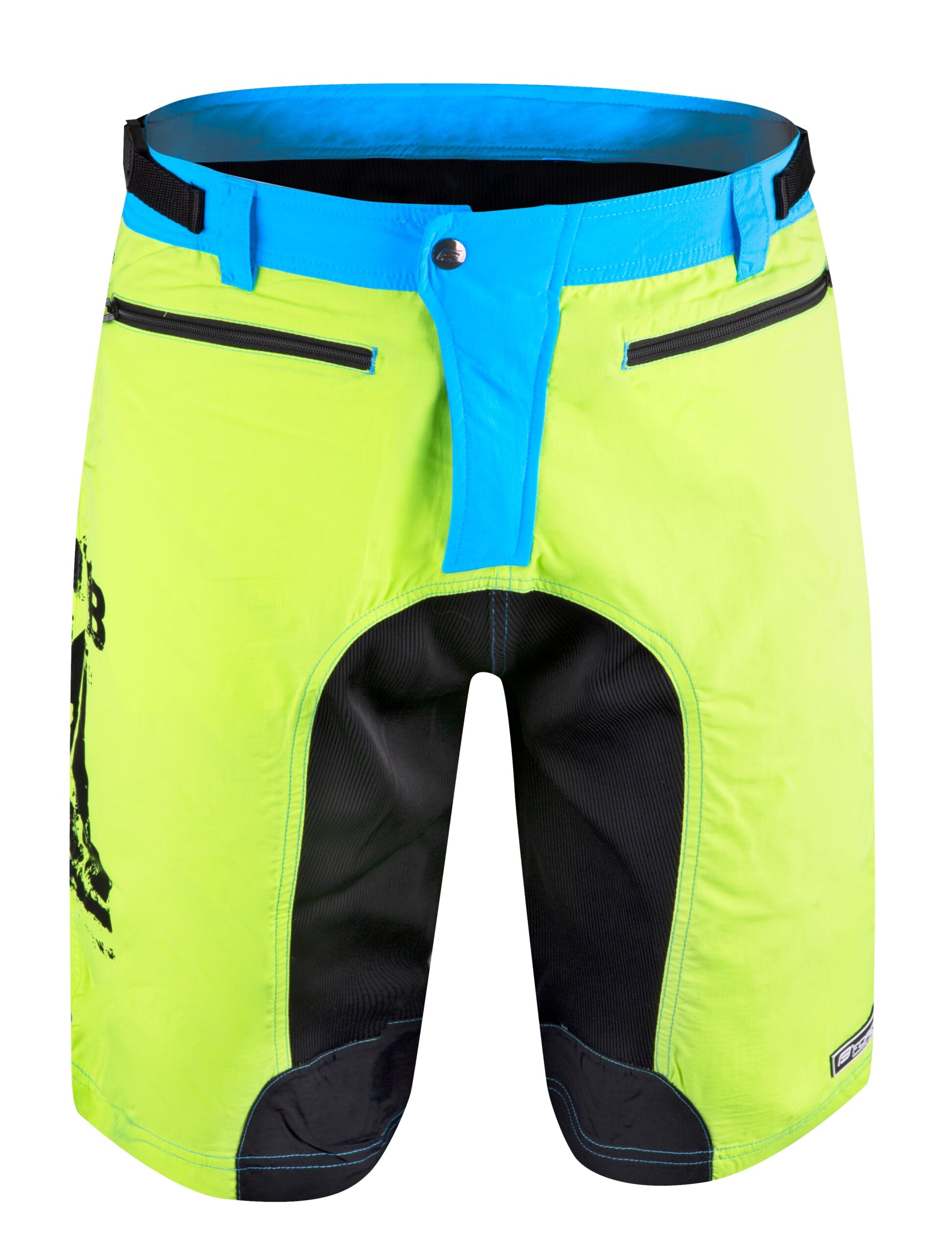 shorts FORCE MTB-11 with sep. pad, fluo XS