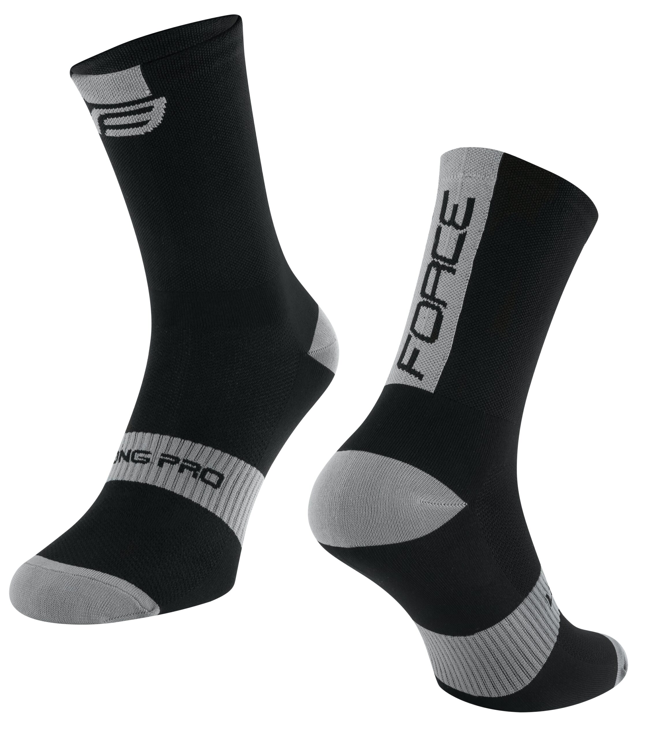 socks FORCE LONG PRO, black-grey L-XL/42-46