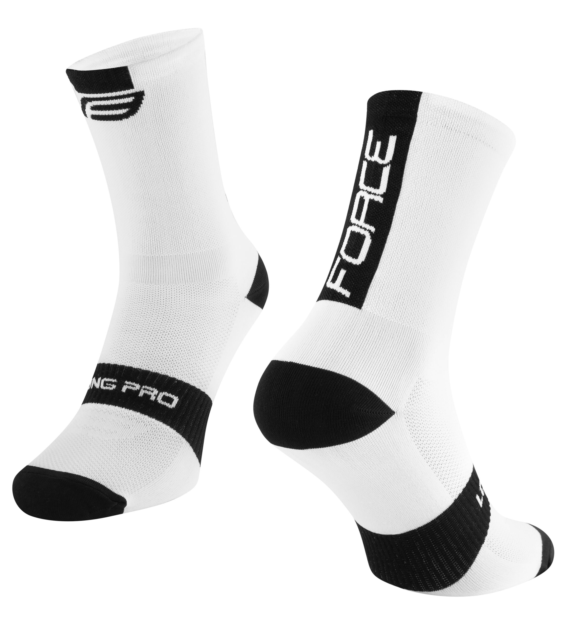 socks FORCE LONG PRO, white-black L-XL/42-46