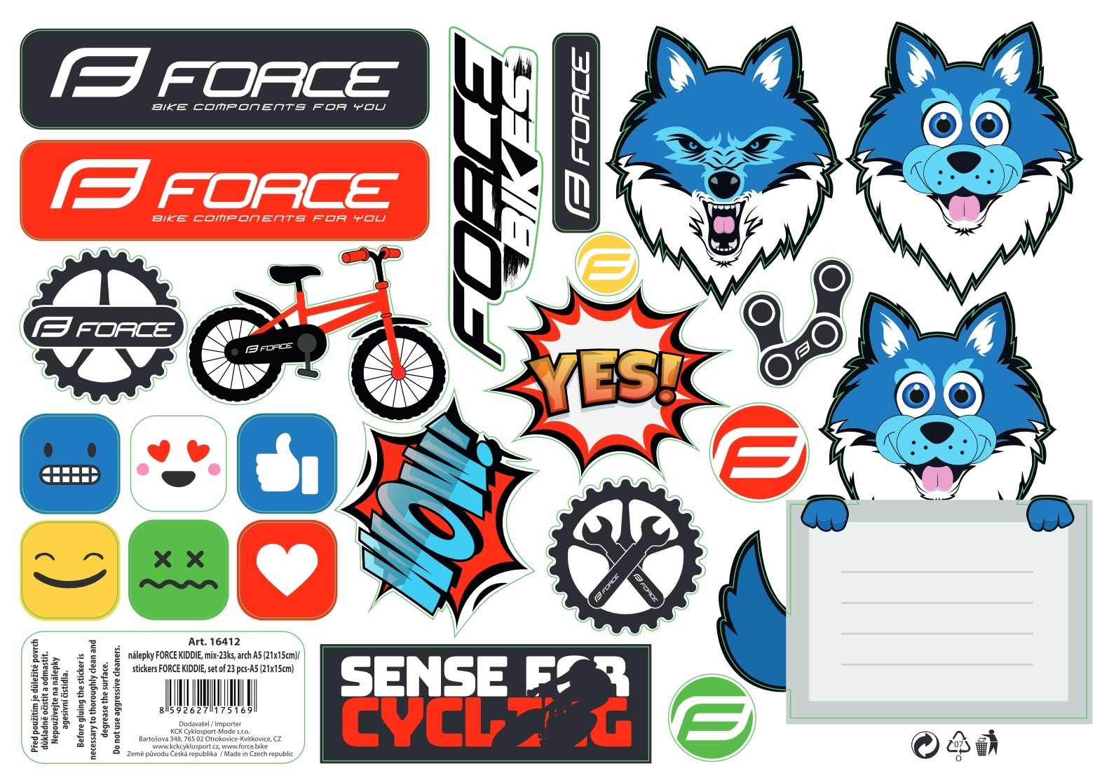 stickers FORCE KIDDIE, set of 23 pcs-A5 (21x15cm)