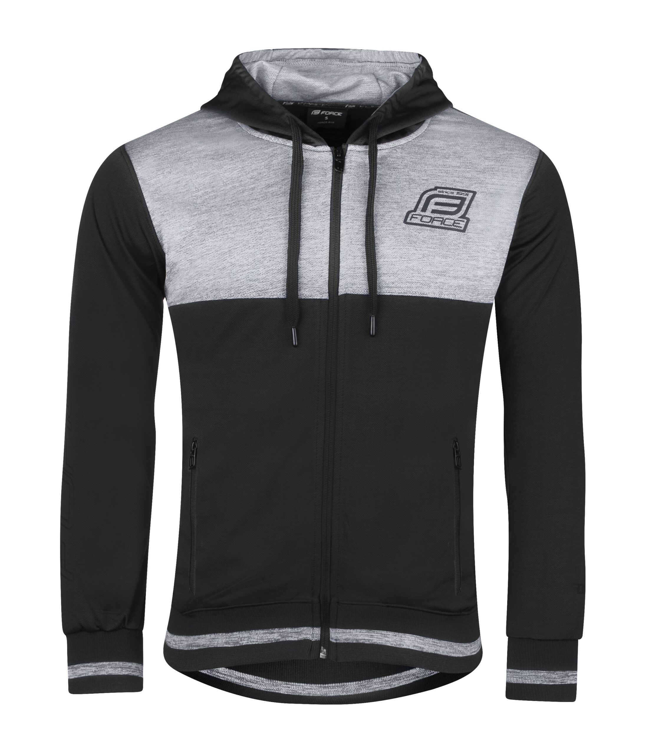 sweatshirt F ROCKY with zipper, black-grey S