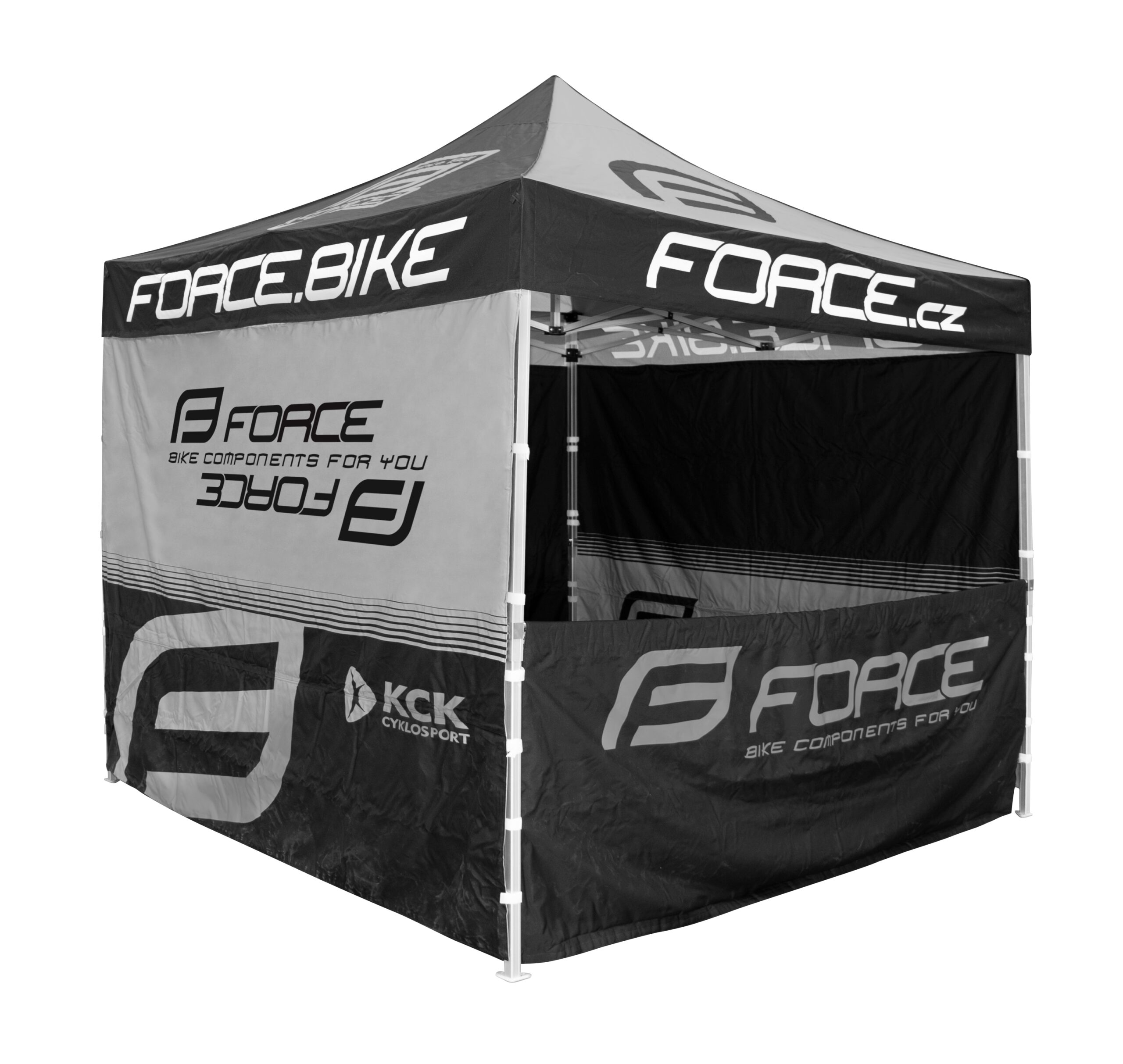 tent aluminum FORCE, w/ weight, black 3x3m 2019